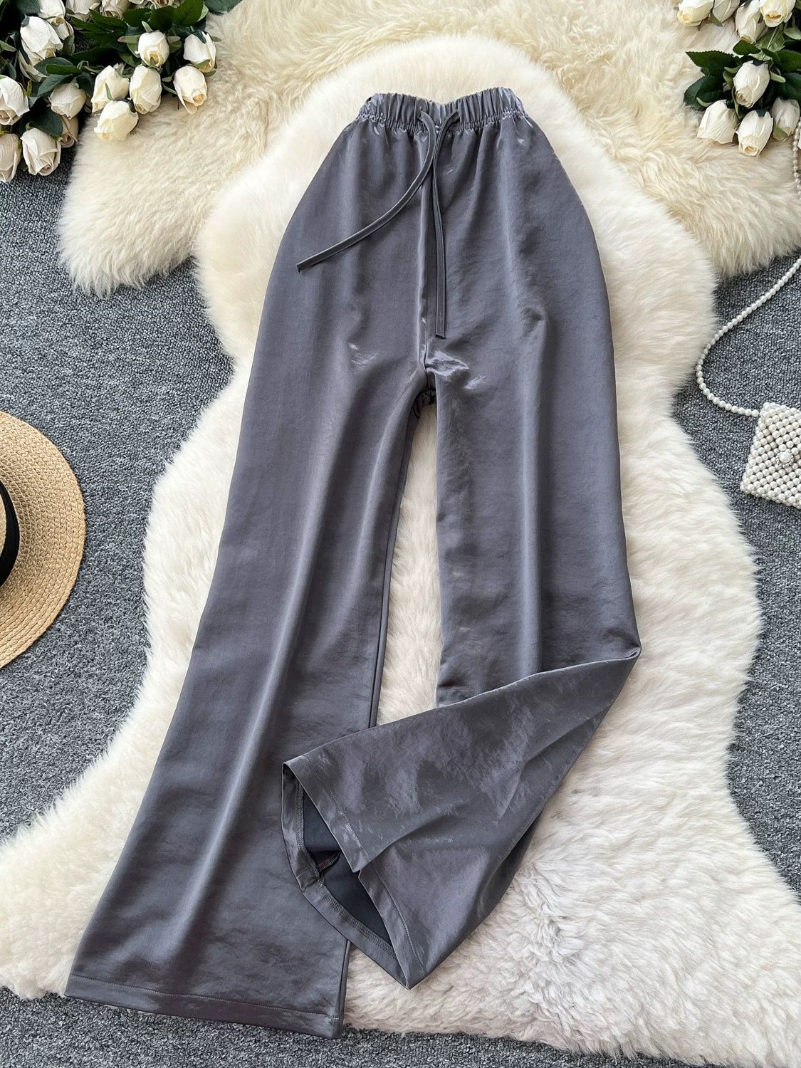 Here for the vibes satin pants CP34 image