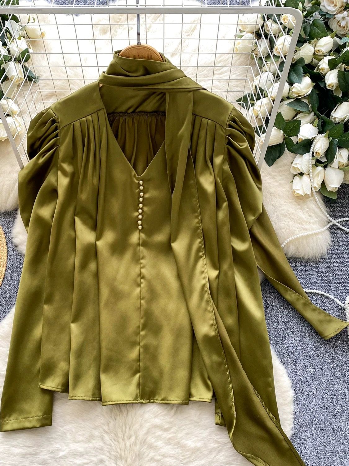 90’s fine silk top FTO351 image