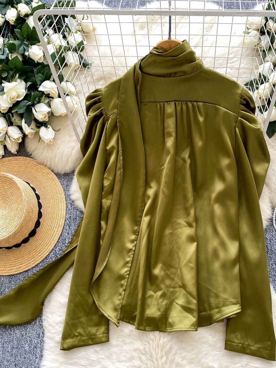 90’s fine silk top FTO351 image