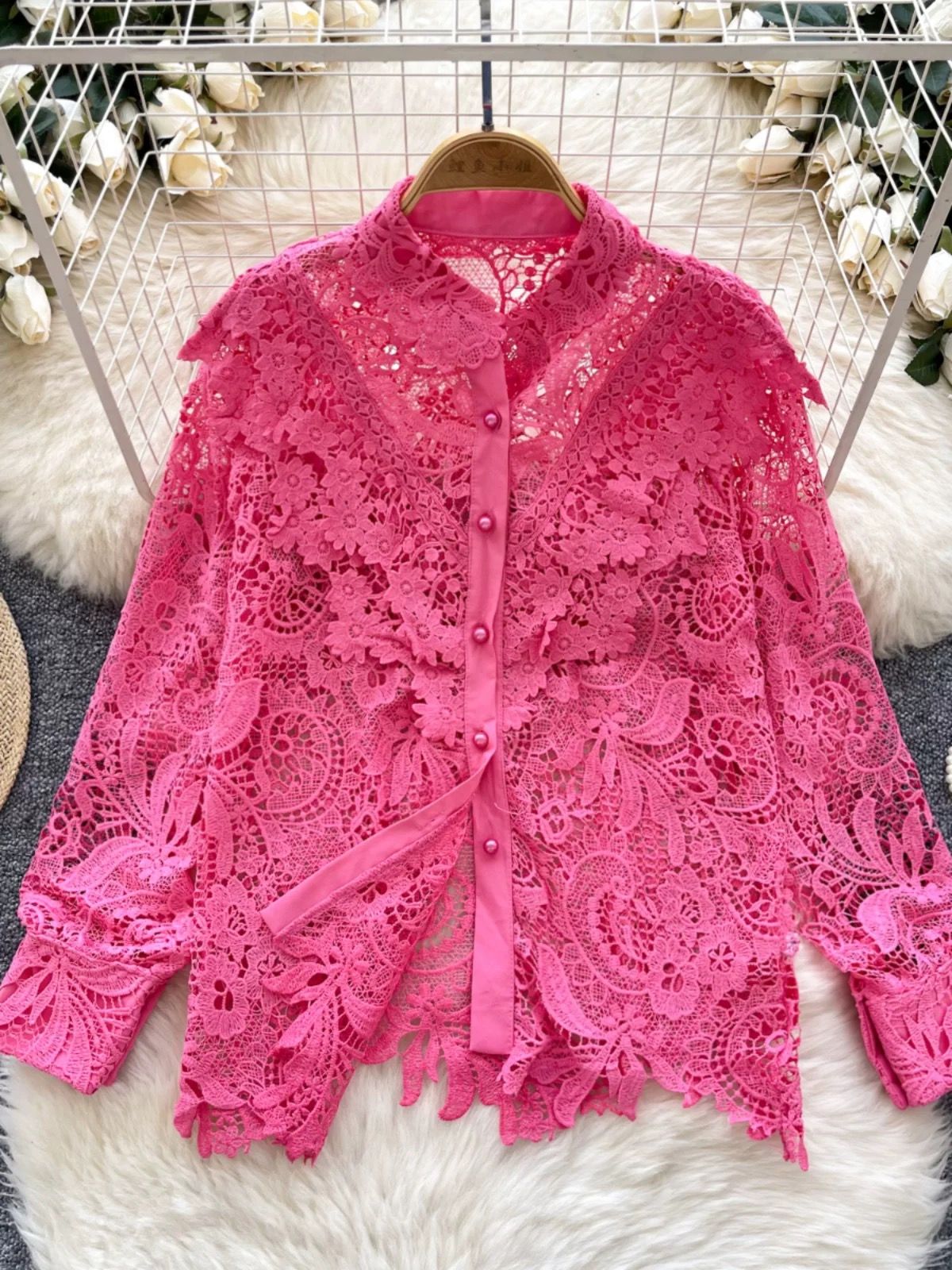 Hot fix lace shirt SH138 image