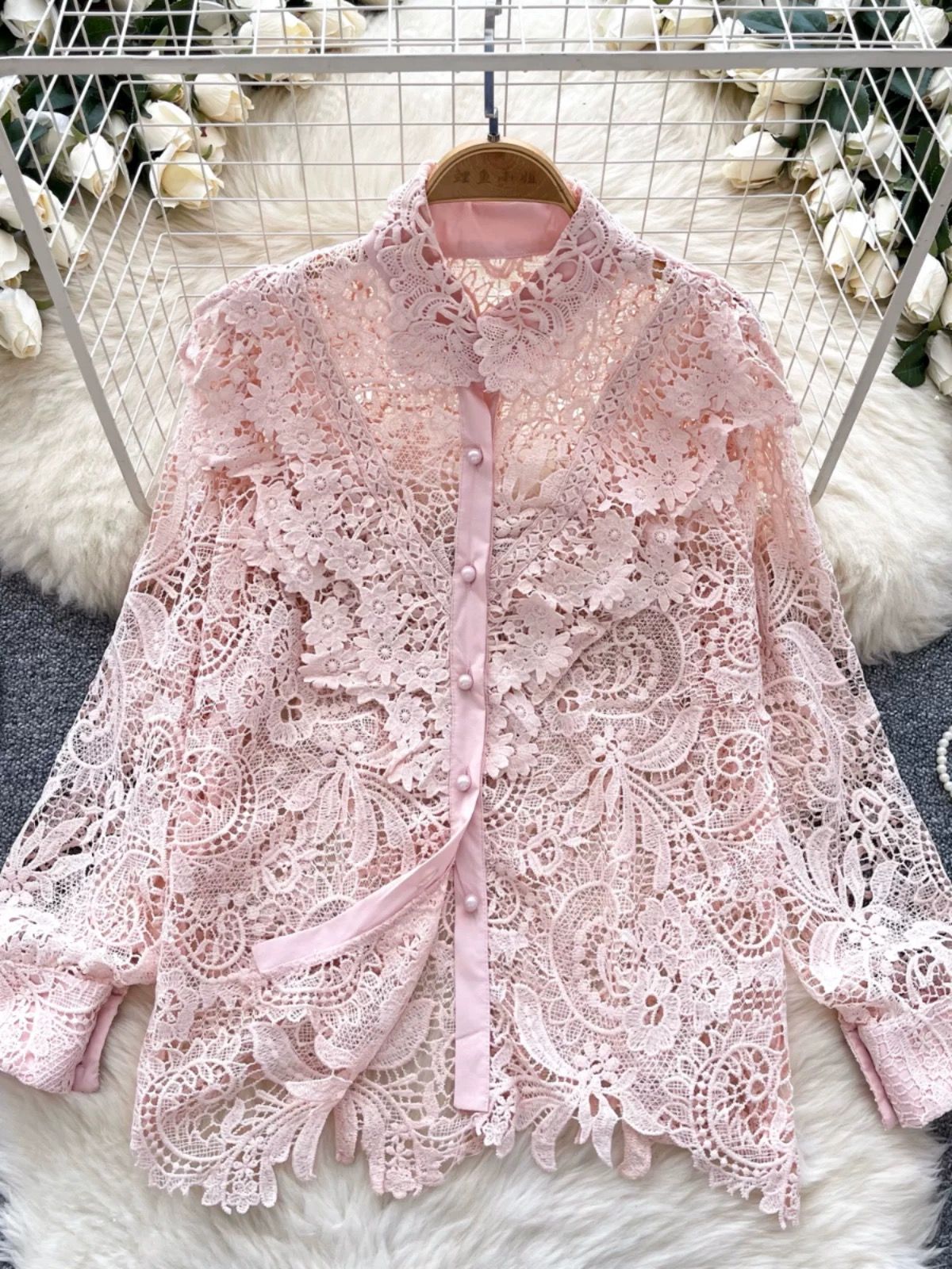 Hot fix lace shirt SH138 image