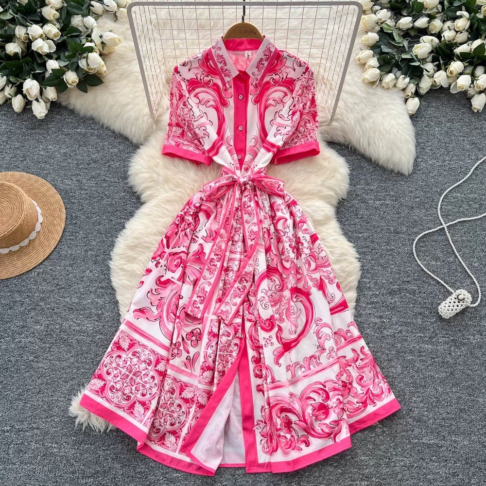 Enchanted garden print dress CD667 image
