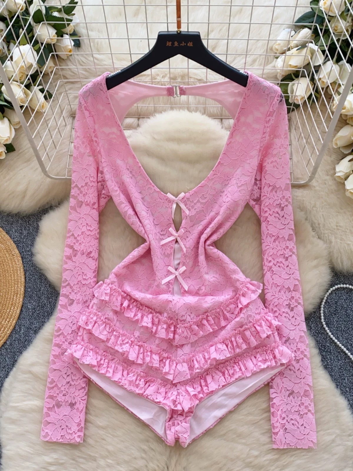 Smooth talker lace romper RJS126