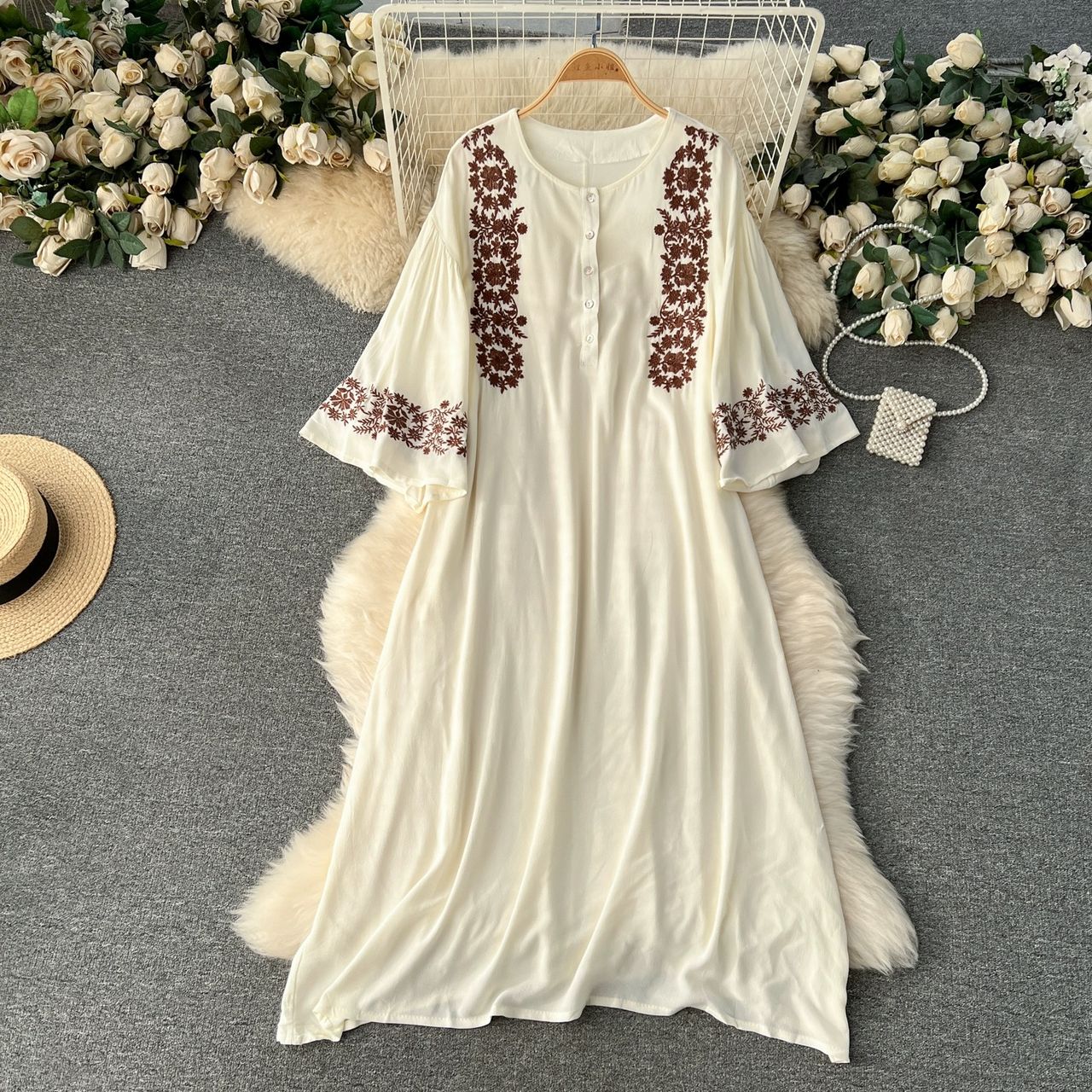 Fast living embroidery dress CD1317 image