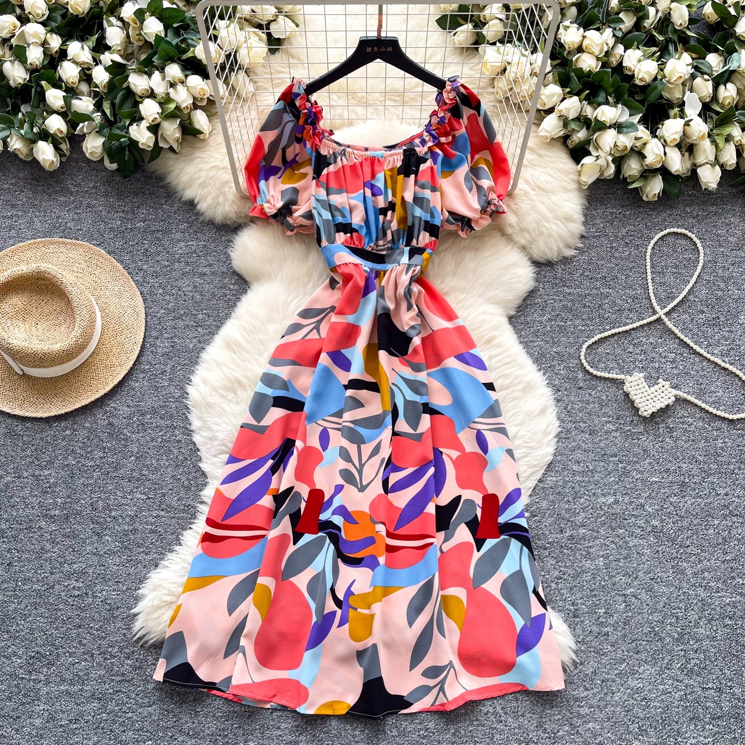 Bound to me print dress CD455
