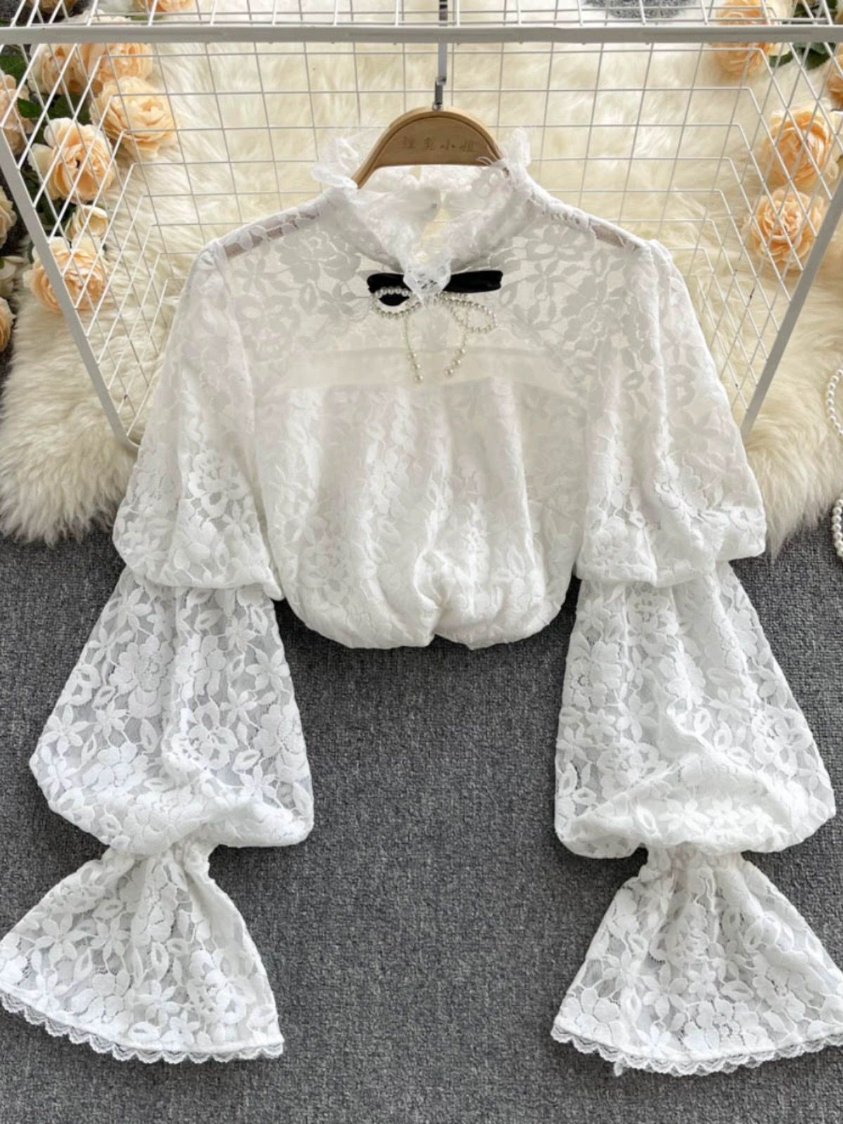 Vibing and thriving lace top FTO142 image