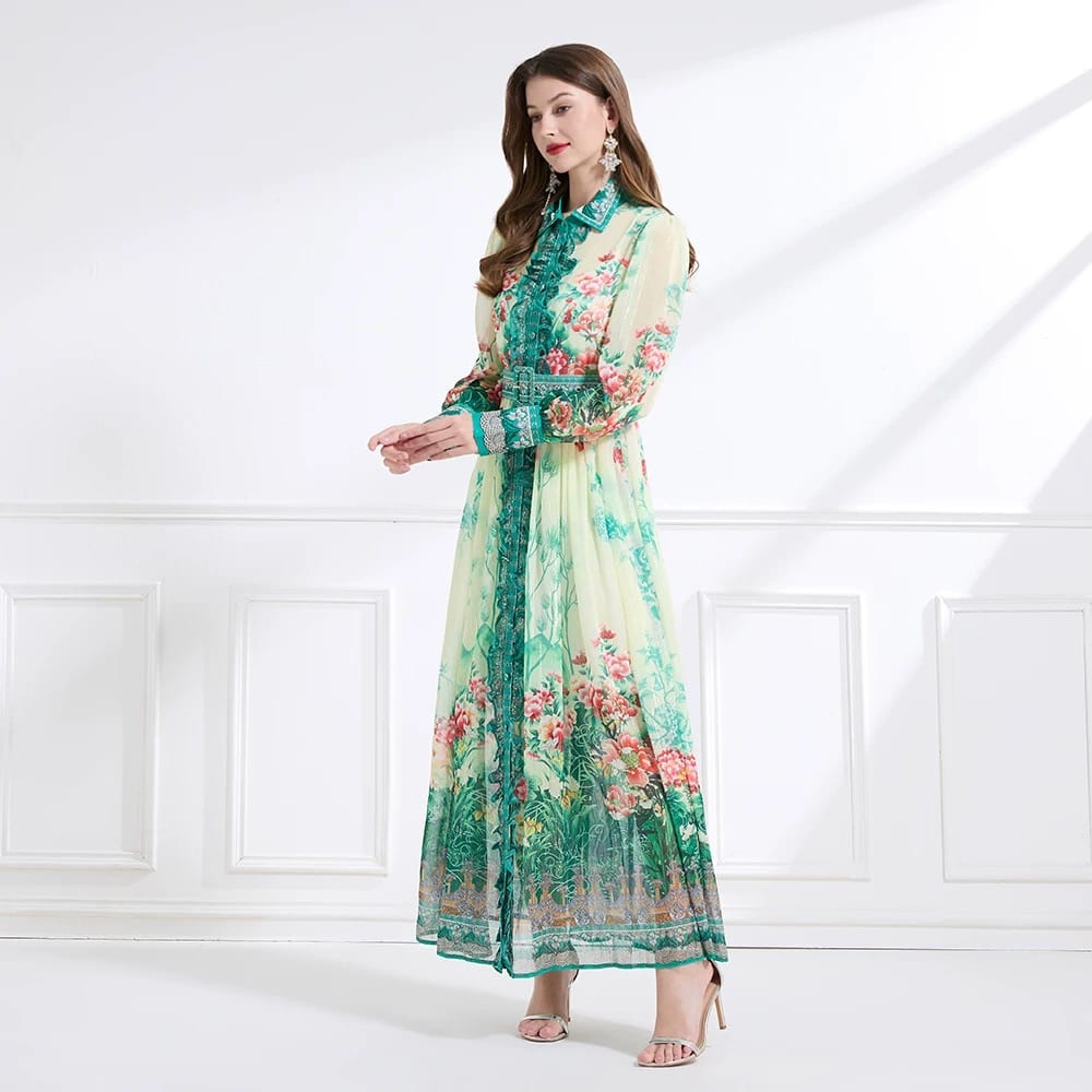 Never too jolly print dress ED193 image