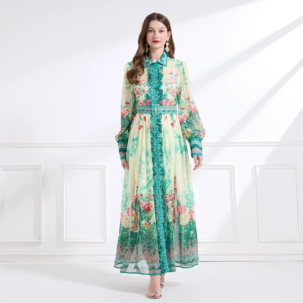 Never too jolly print dress ED193 image