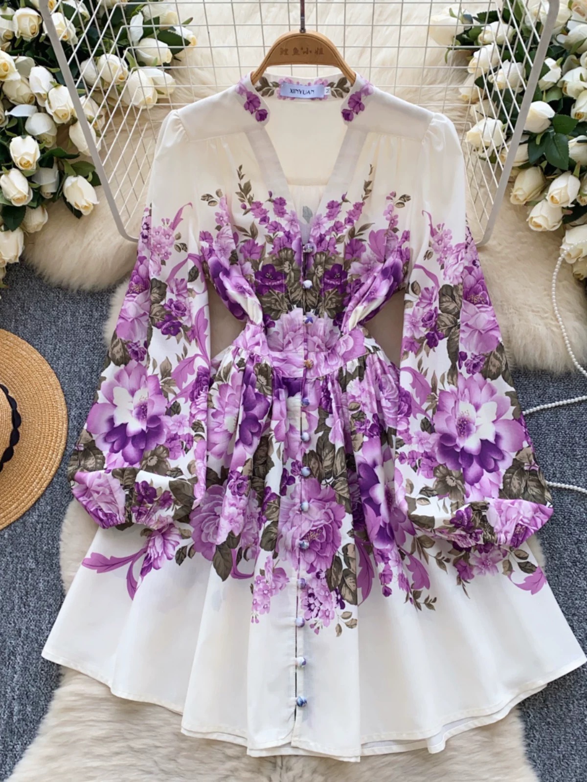 Brighten up the night print dress ED177
