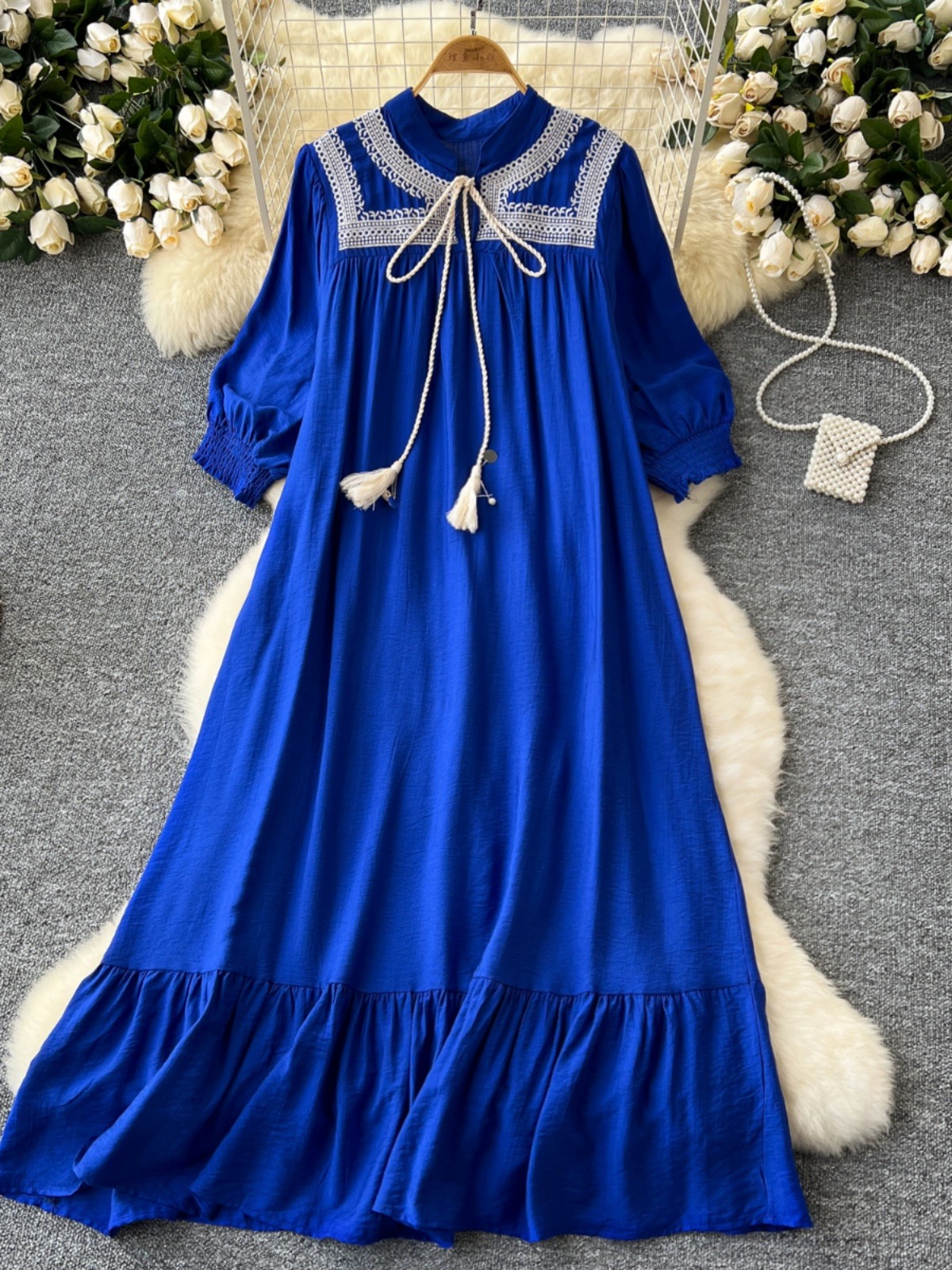 Full of color embroidery dress CD1646