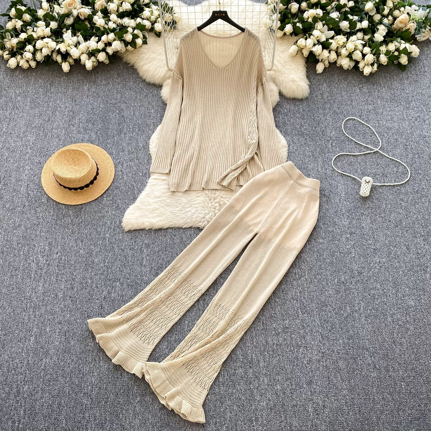 Noir elegance knitted set KTP313 image