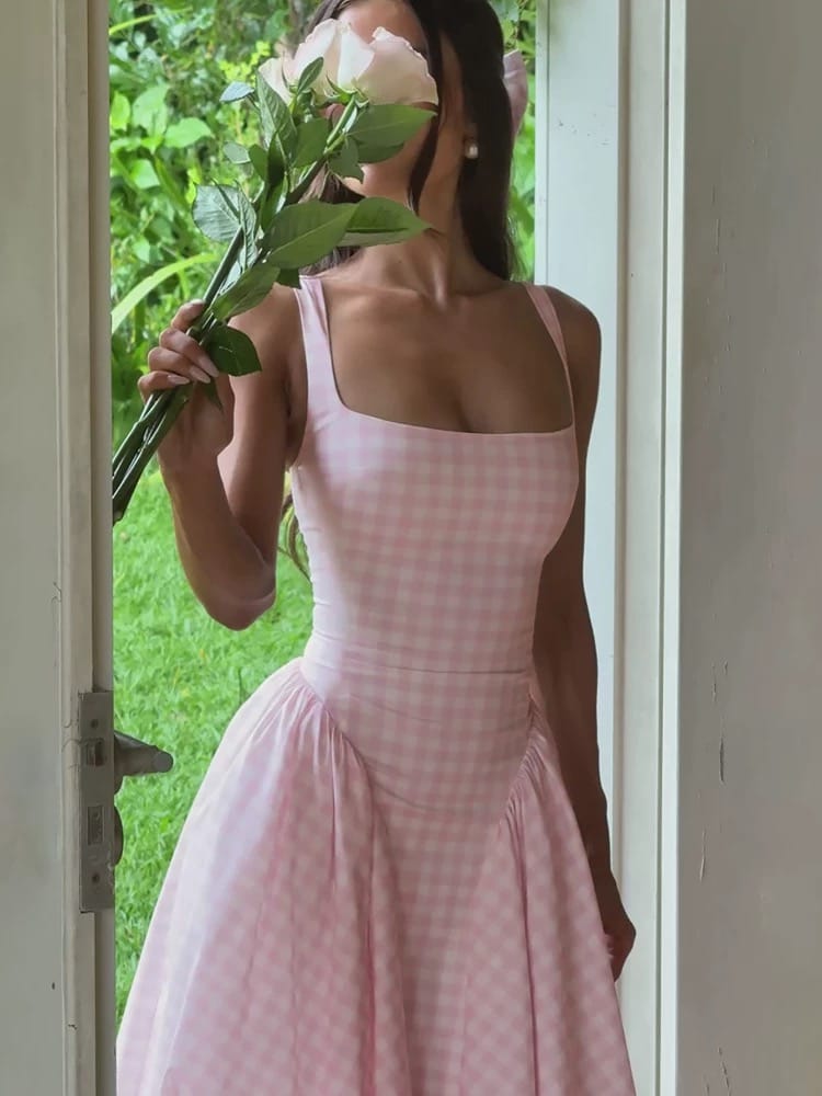 Material girl check dress CD277 image