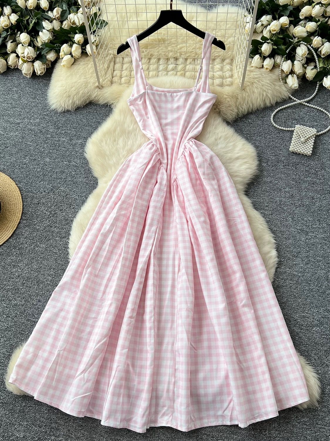 Material girl check dress CD277 image