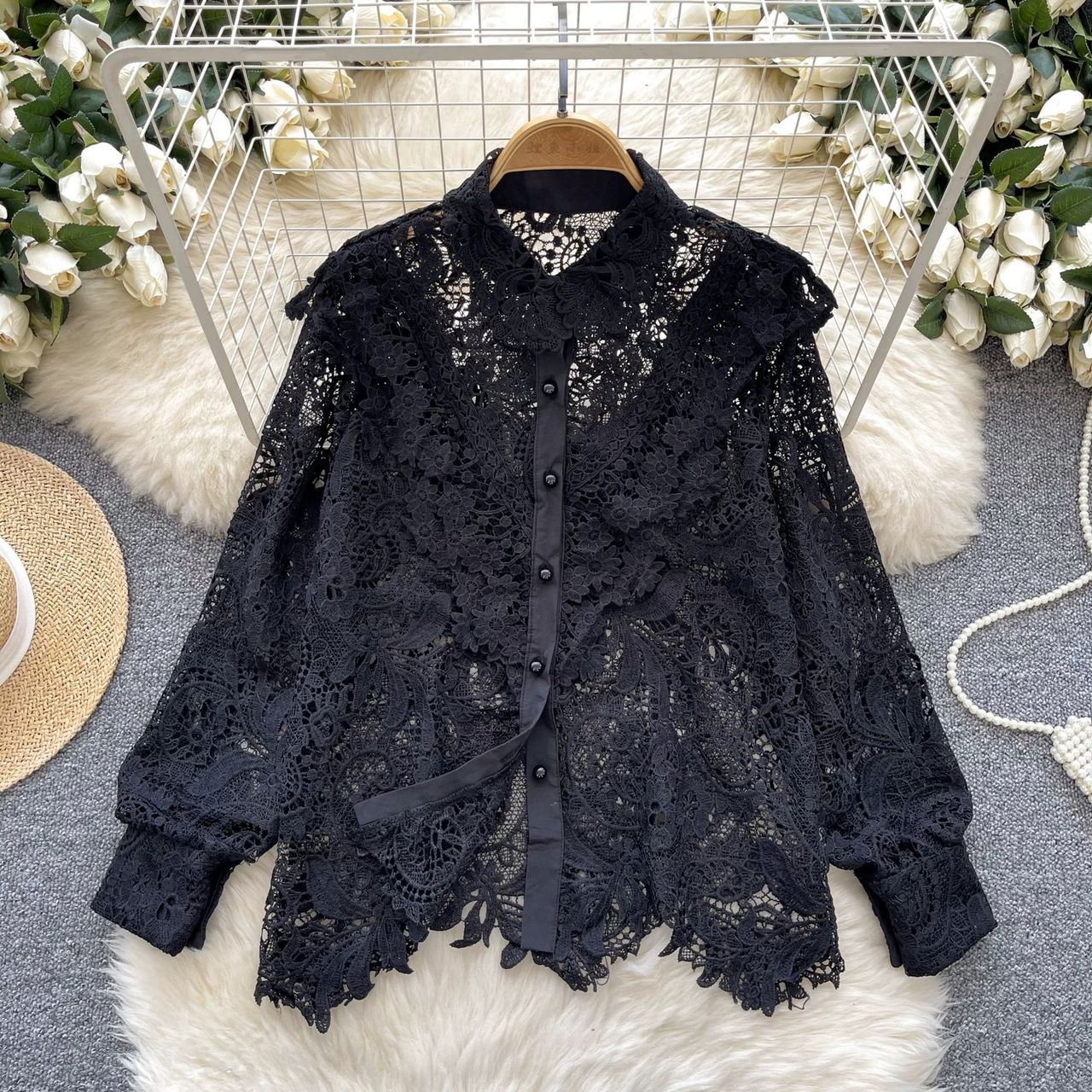 Hot fix lace shirt SH138 image