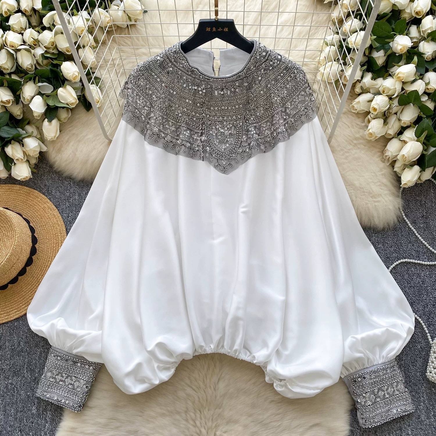 Sweet but sassy embellished blouse BE357 image