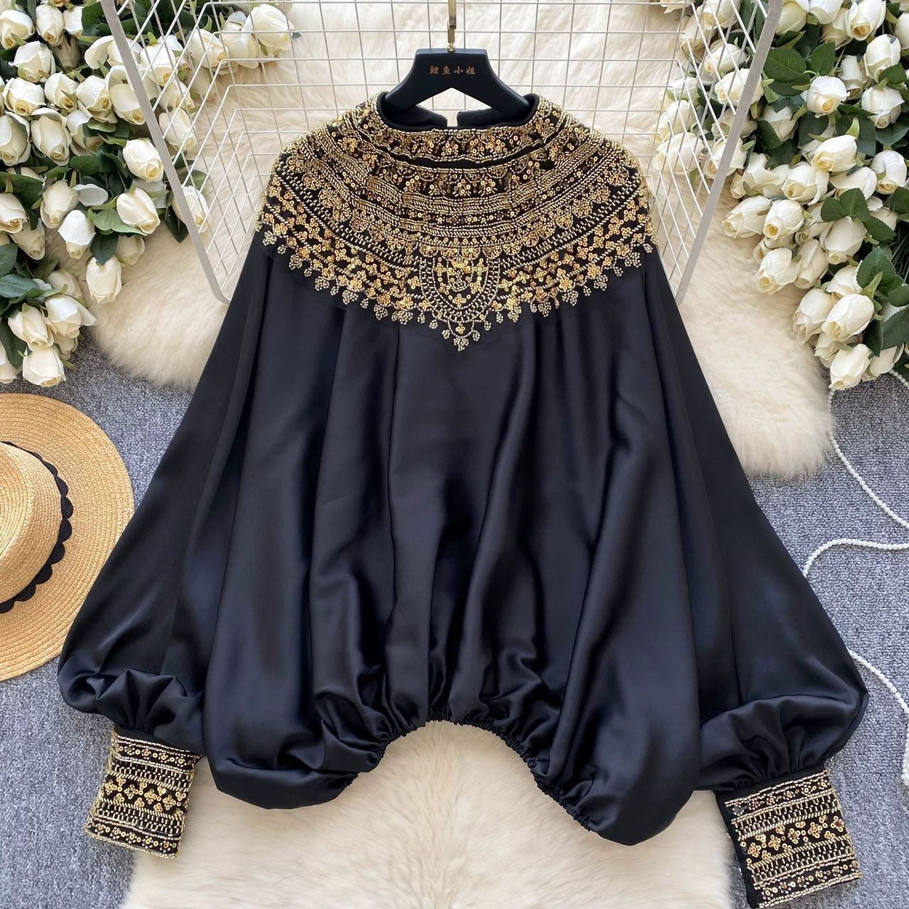 Sweet but sassy embellished blouse BE357 image