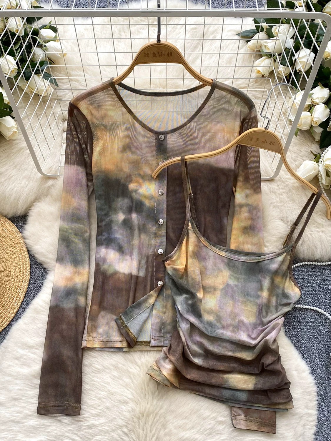 Blooming lust top & vest set CTO230