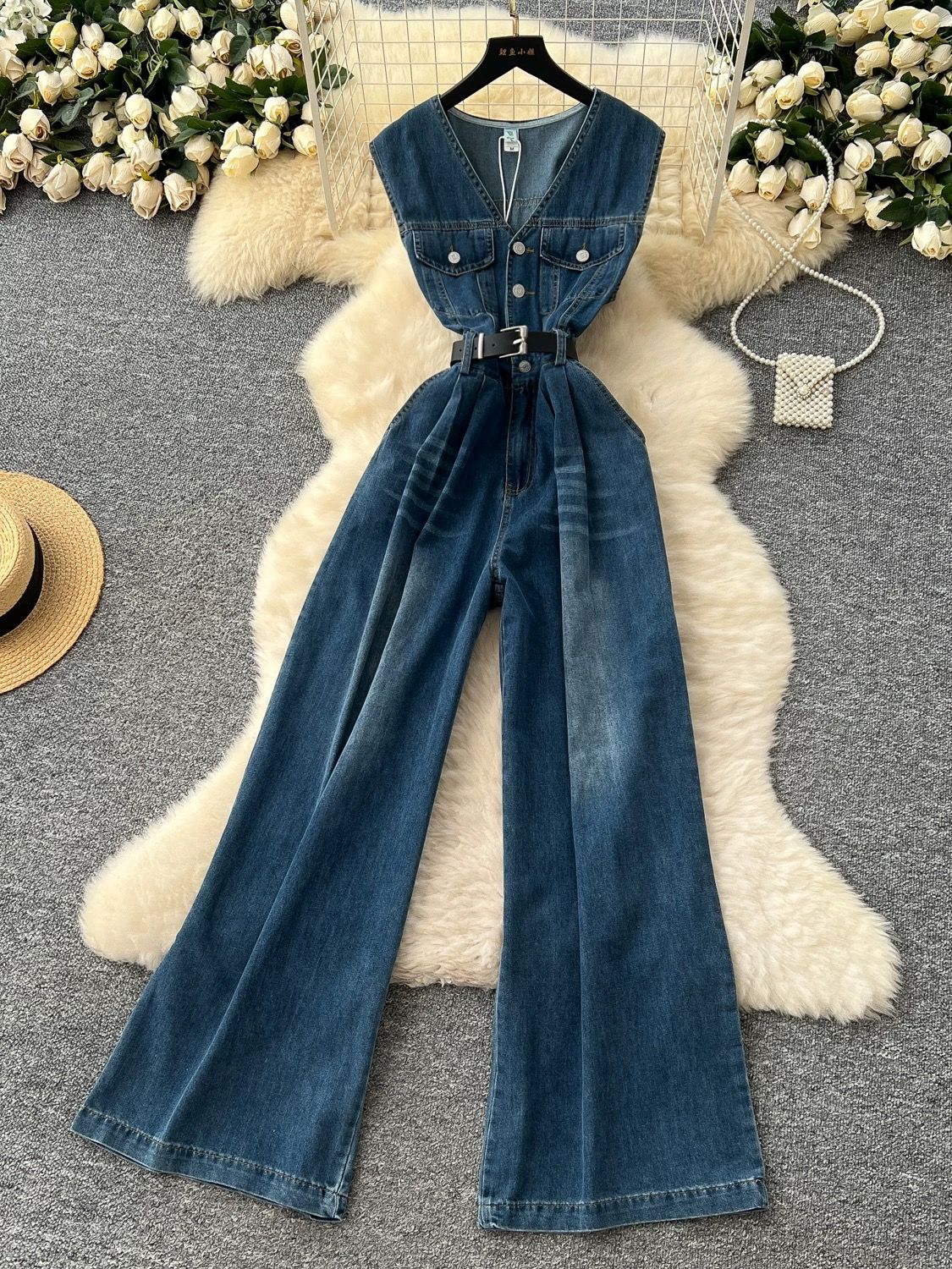 Flight to sydney denim jumpsuit DJS108 image