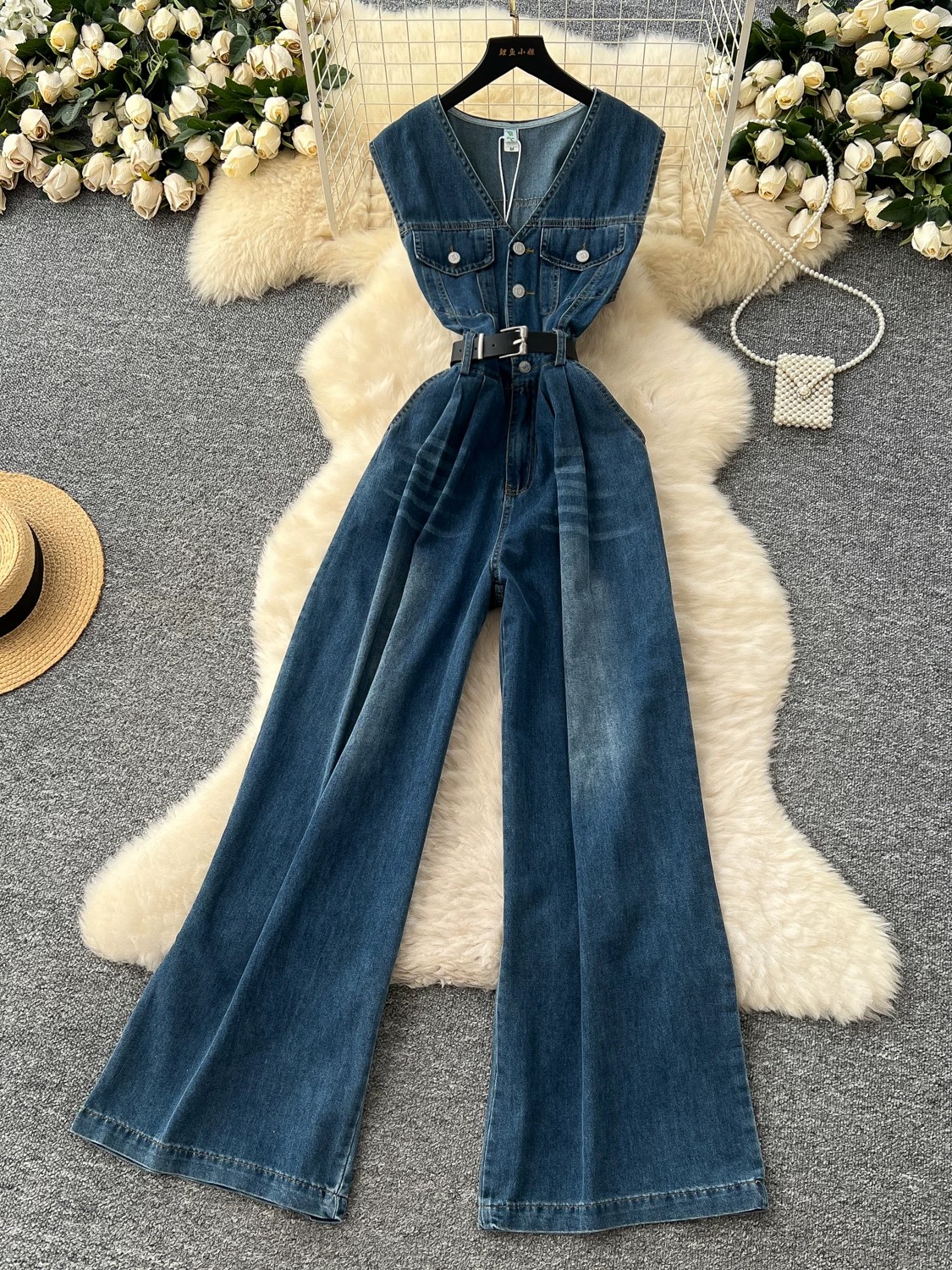 Flight to sydney denim jumpsuit DJS108