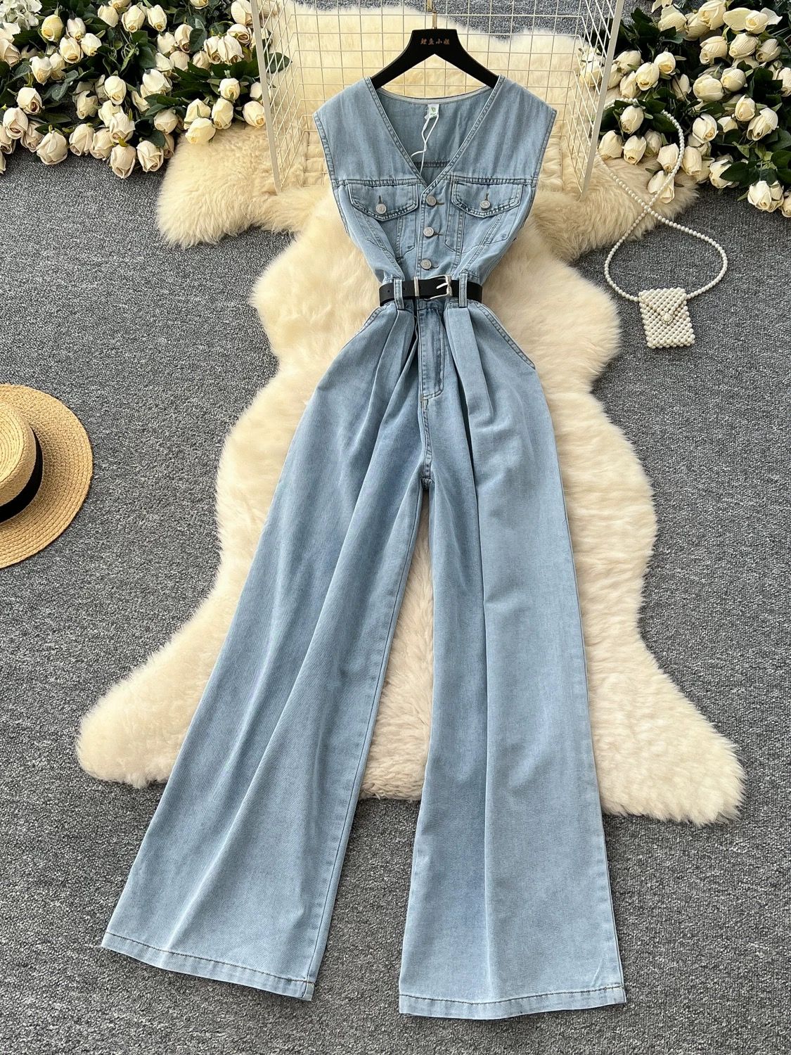 Flight to sydney denim jumpsuit DJS108 image