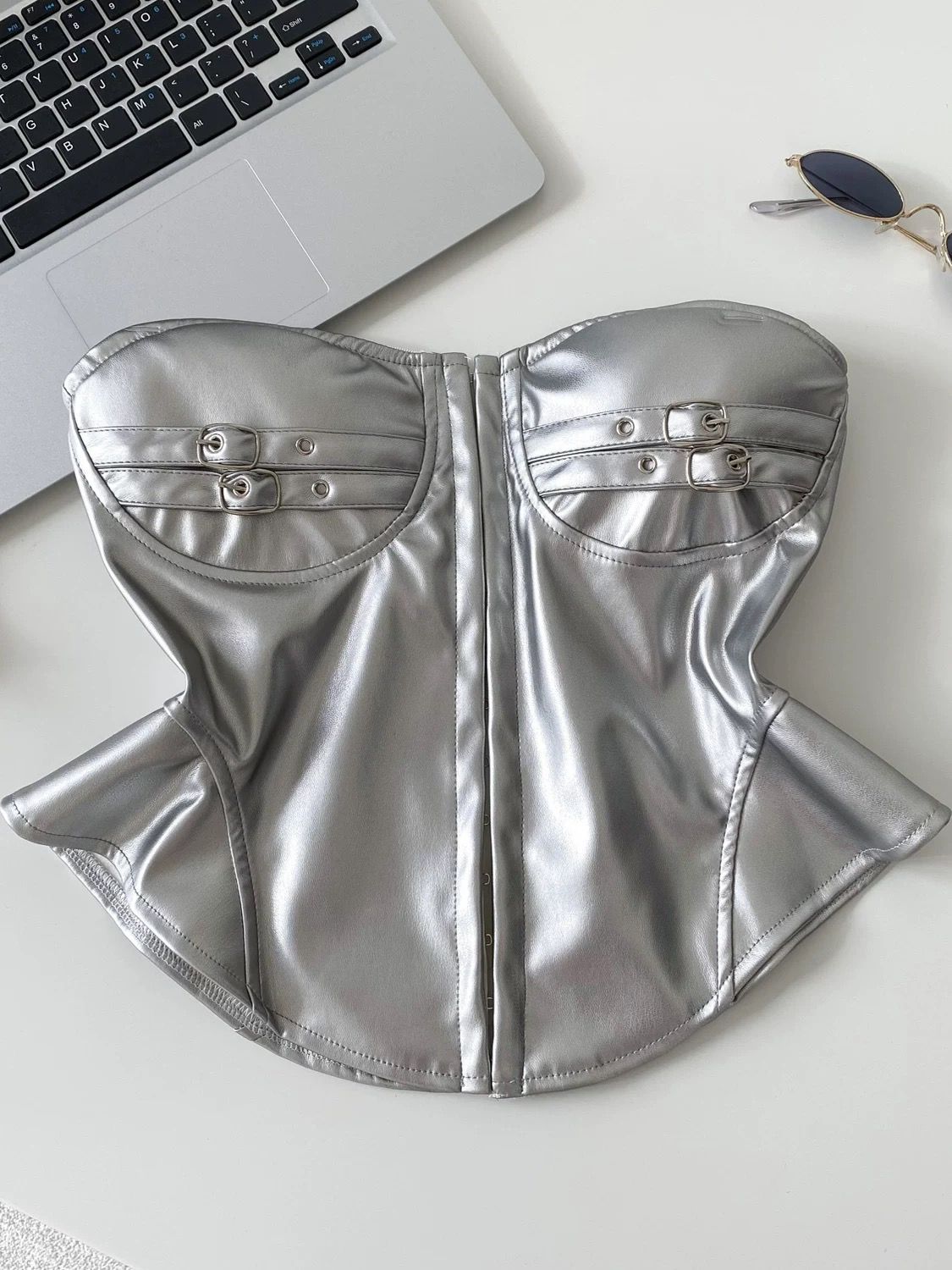 Trust fund baby leather top CTO944 image