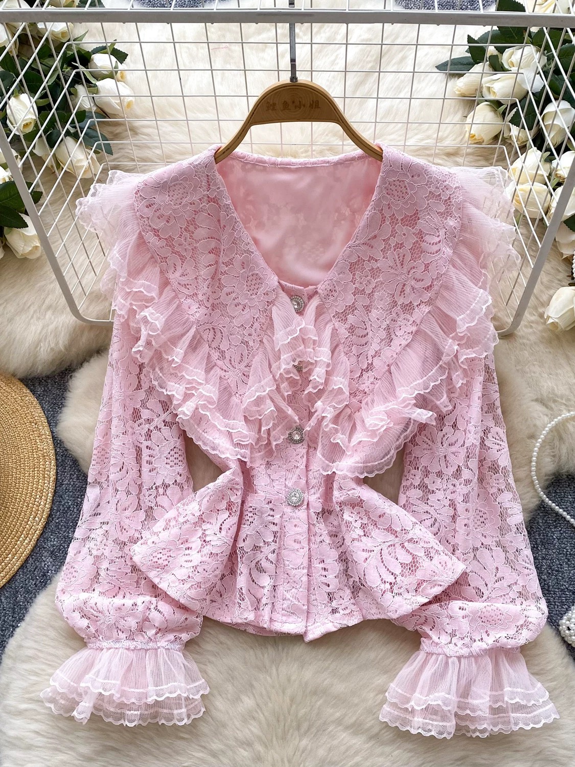 Love attitude lace top FTO244