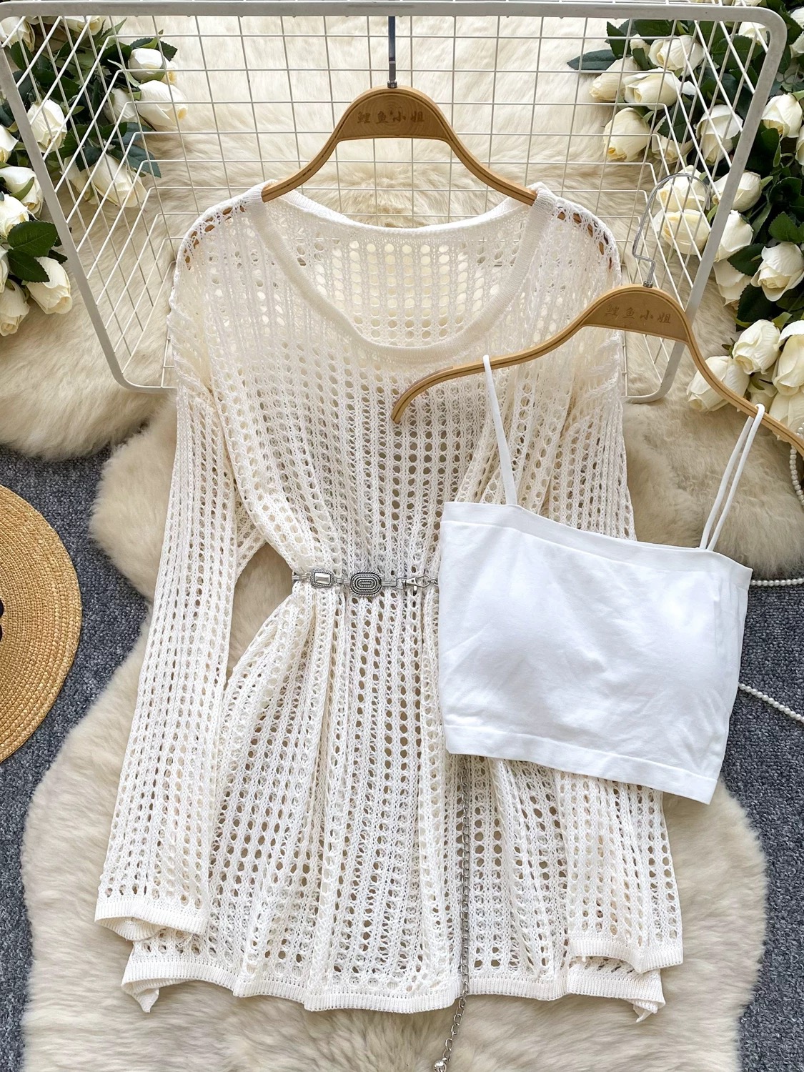 The way I love net & camisole top KTO238 image