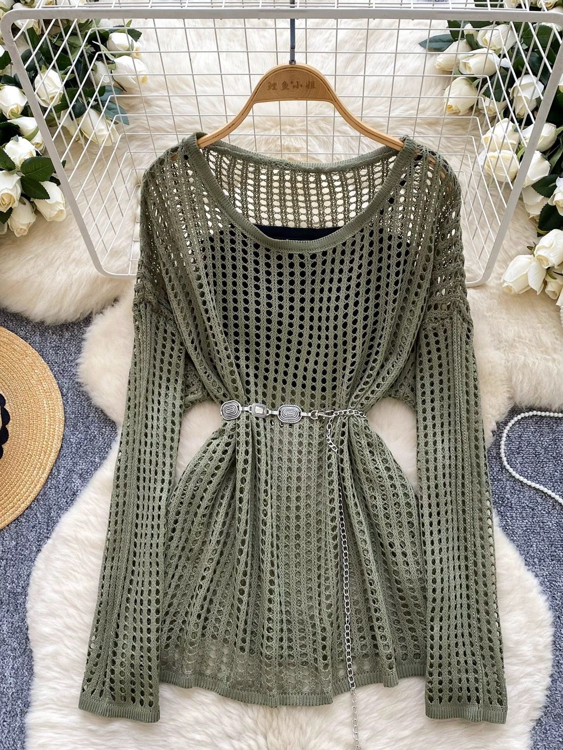 The way I love net & camisole top KTO238 image