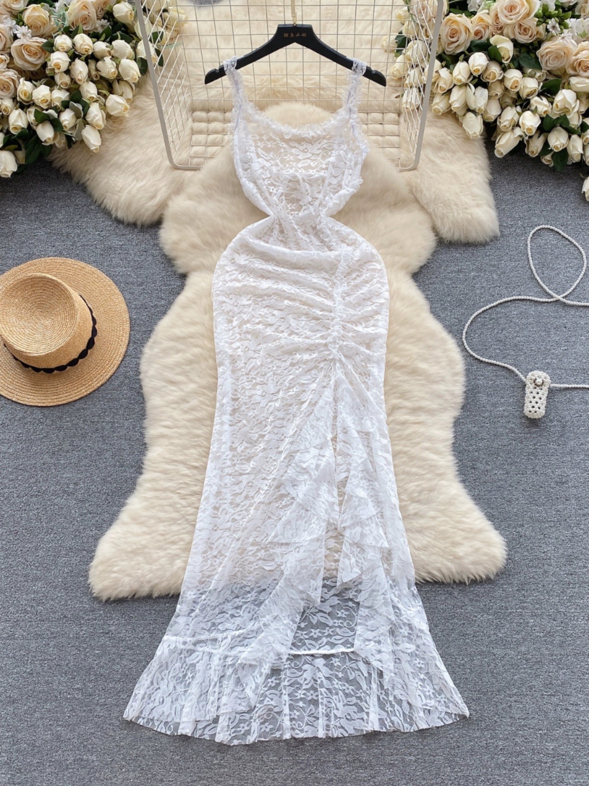 Diamonds and riches lace dress CD1477