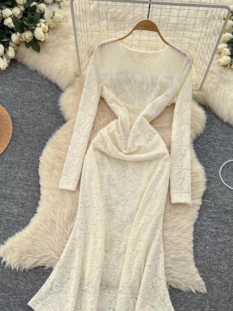 No blocked hearts lace dress FD1256 image