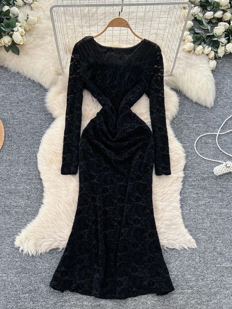 No blocked hearts lace dress FD1256 image