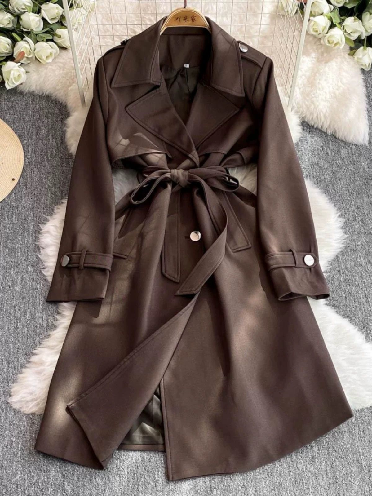 Cue the paparazzi trench coat COA112 image