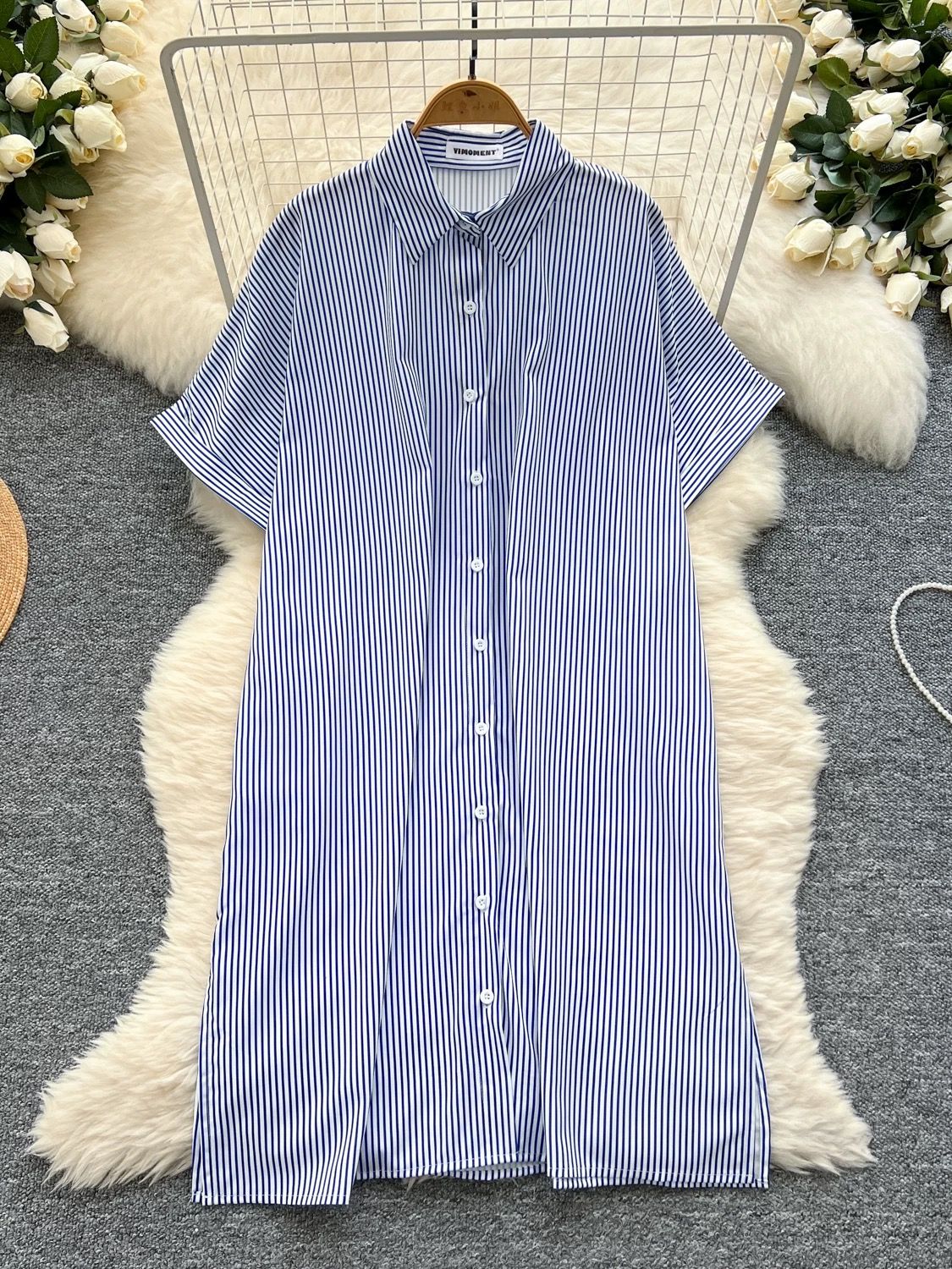 Palm trees and ocean shirt dress SD125 image