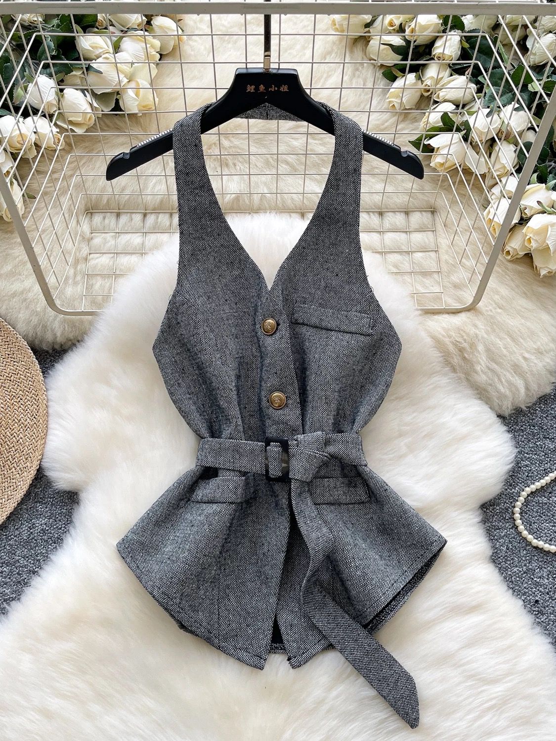 Cross your heart waist coat top FTO323 image