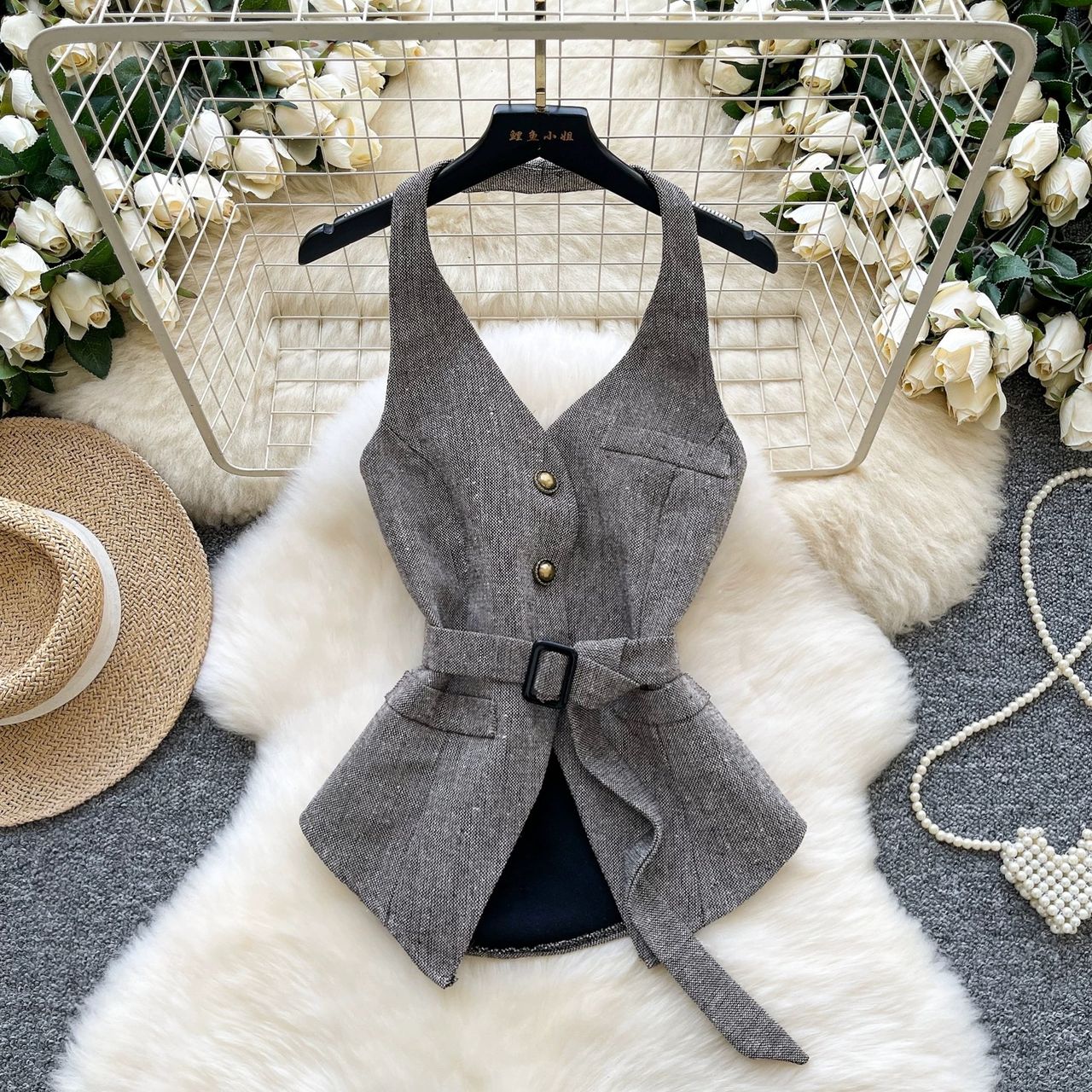 Cross your heart waist coat top FTO323 image