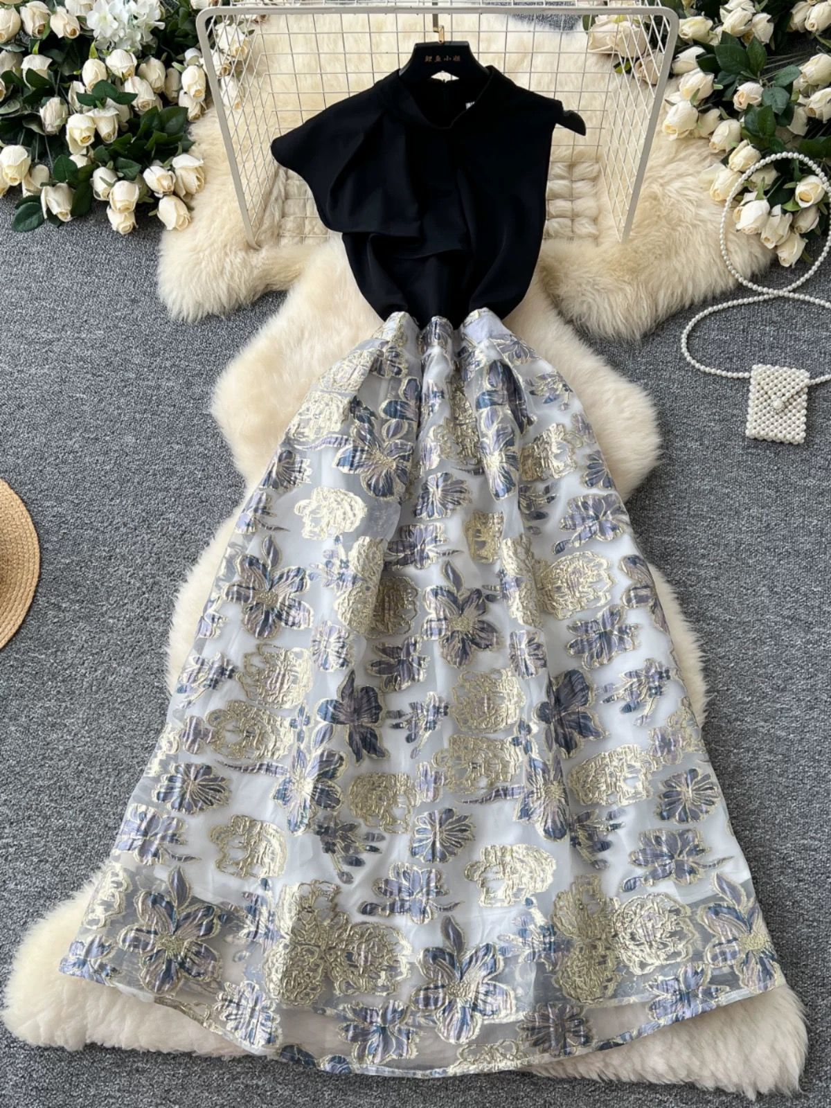 While we wait sparkle jacquard dress FD1241 image