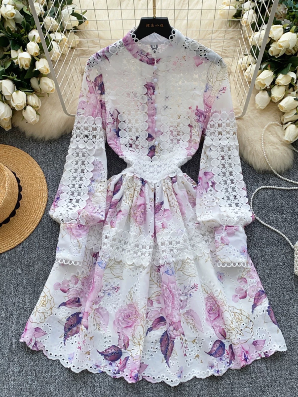 Posh and elegant lace dress ED249