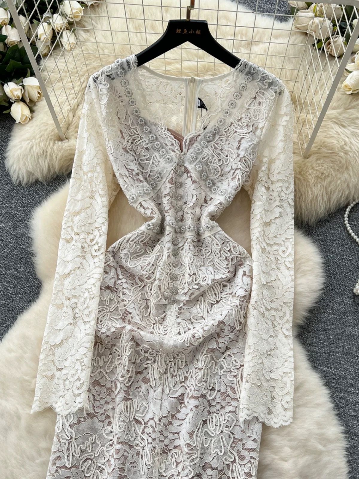 Causing trouble lace dress FBC425 image