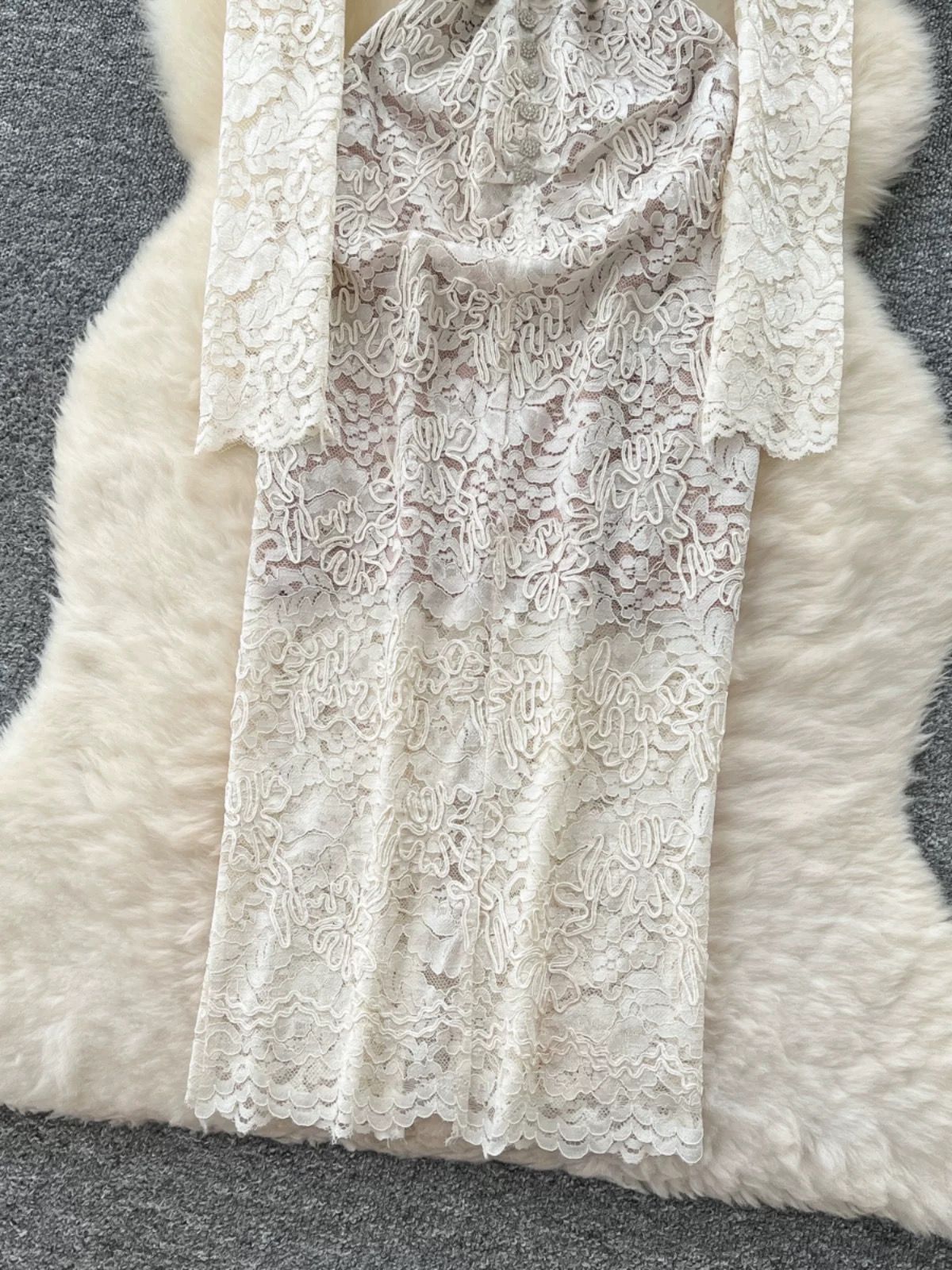 Causing trouble lace dress FBC425 image