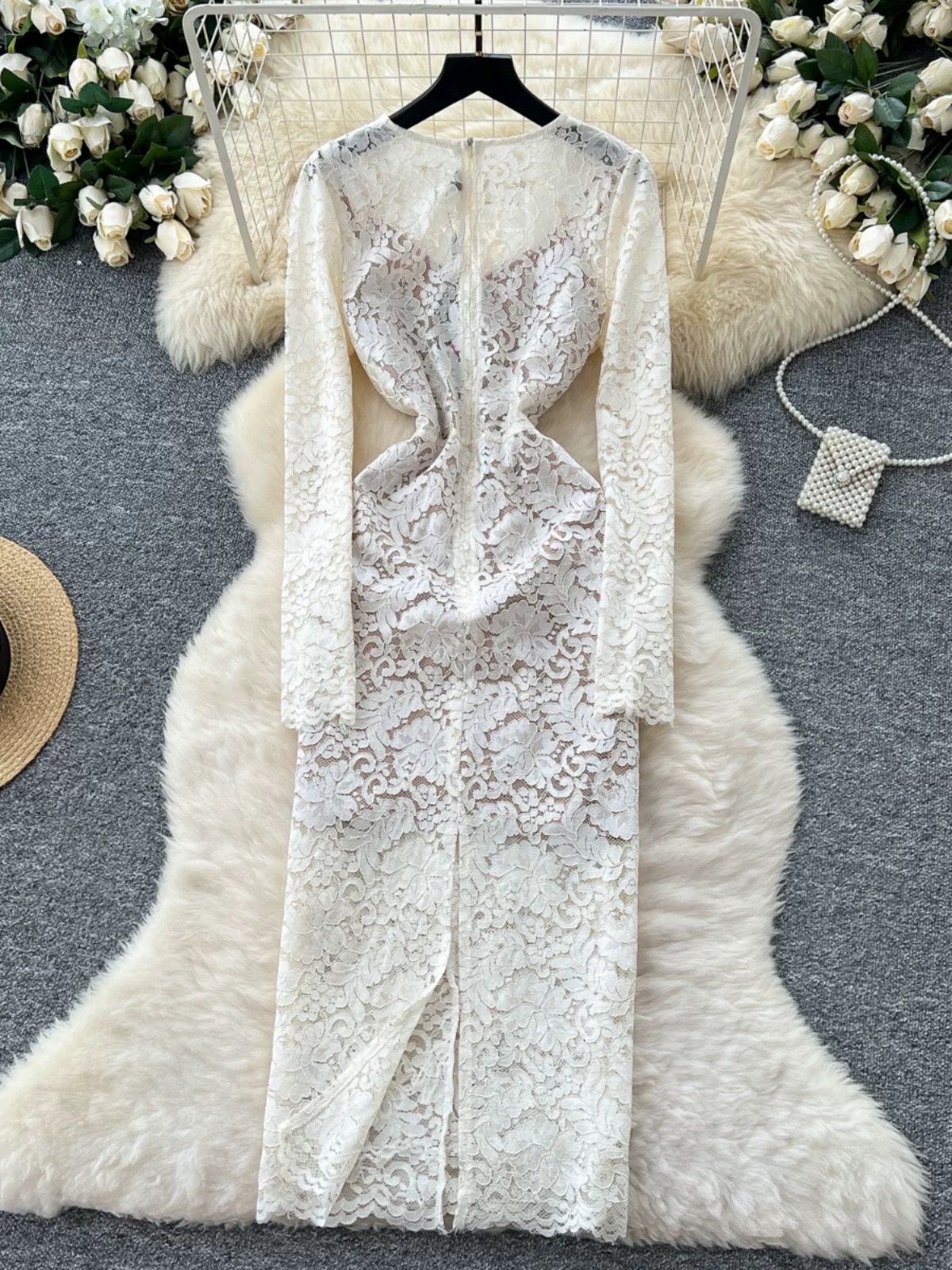 Causing trouble lace dress FBC425 image