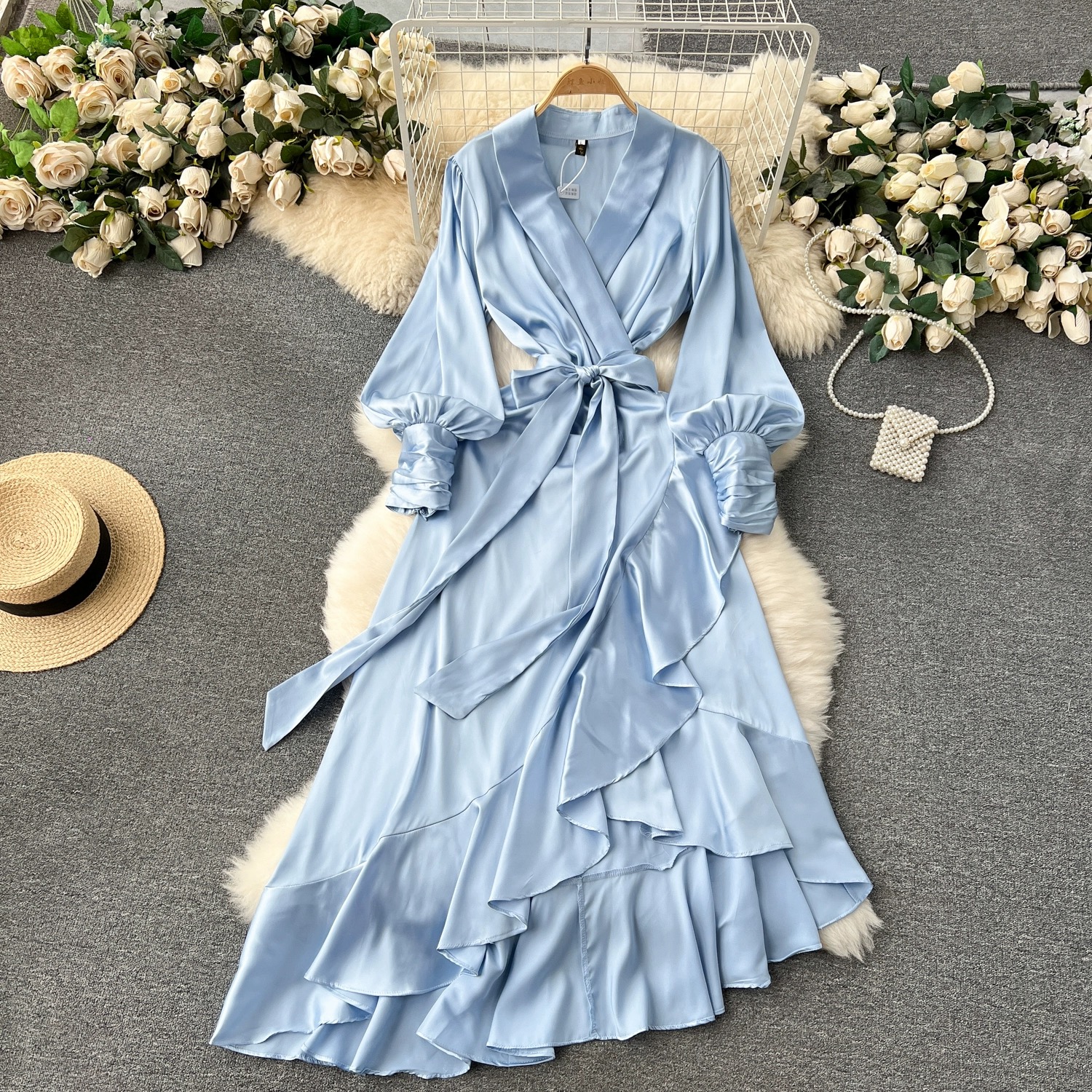 Living the life luxury silk dress FD308 image