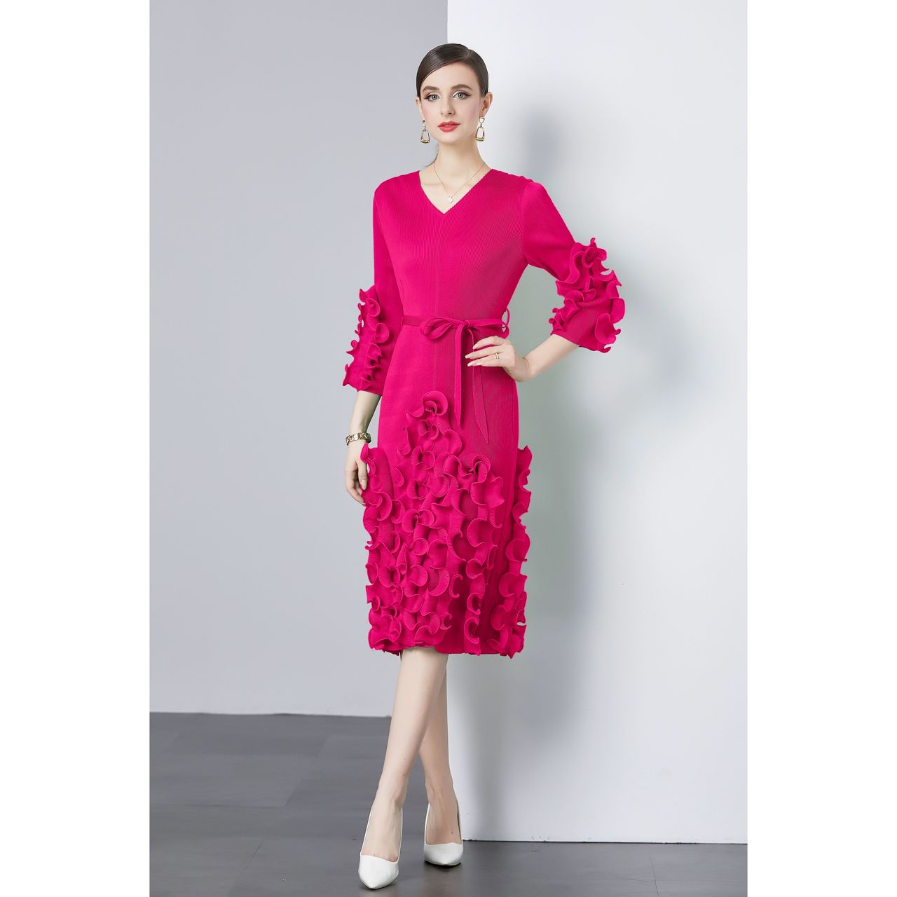 Meet me in Manhattan ruffle miyaki dress FD722 image