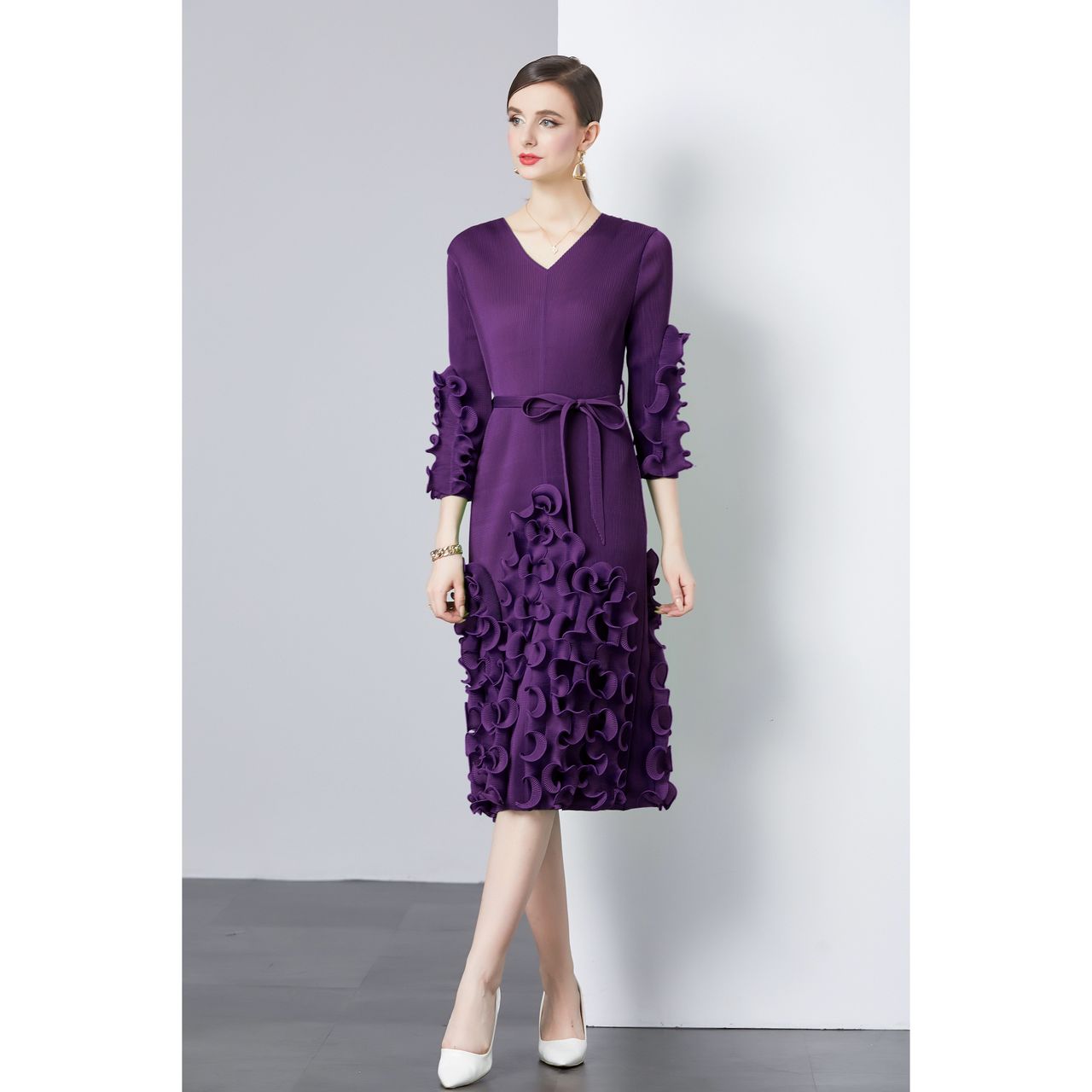 Meet me in Manhattan ruffle miyaki dress FD722 image