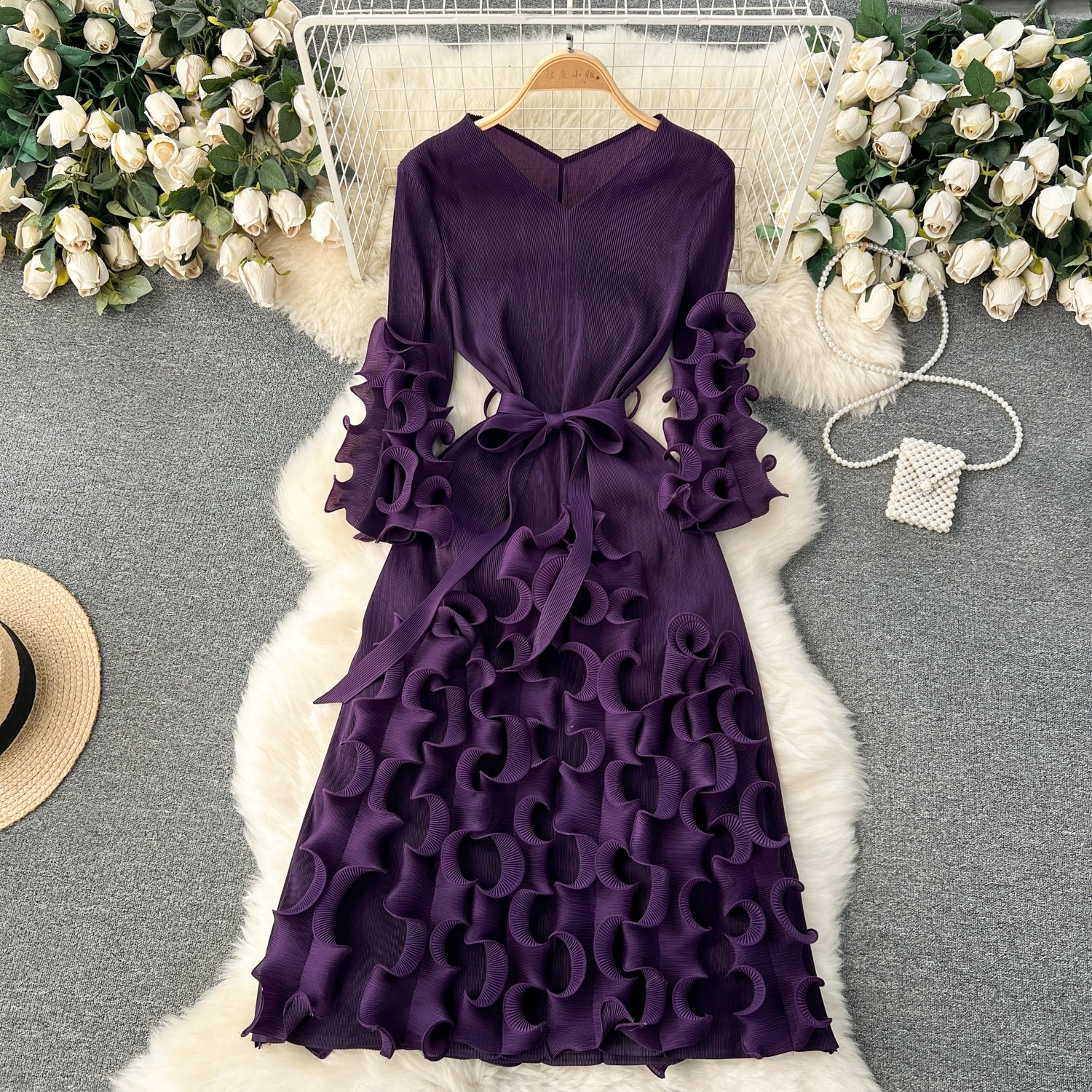 Meet me in Manhattan ruffle miyaki dress FD722 image