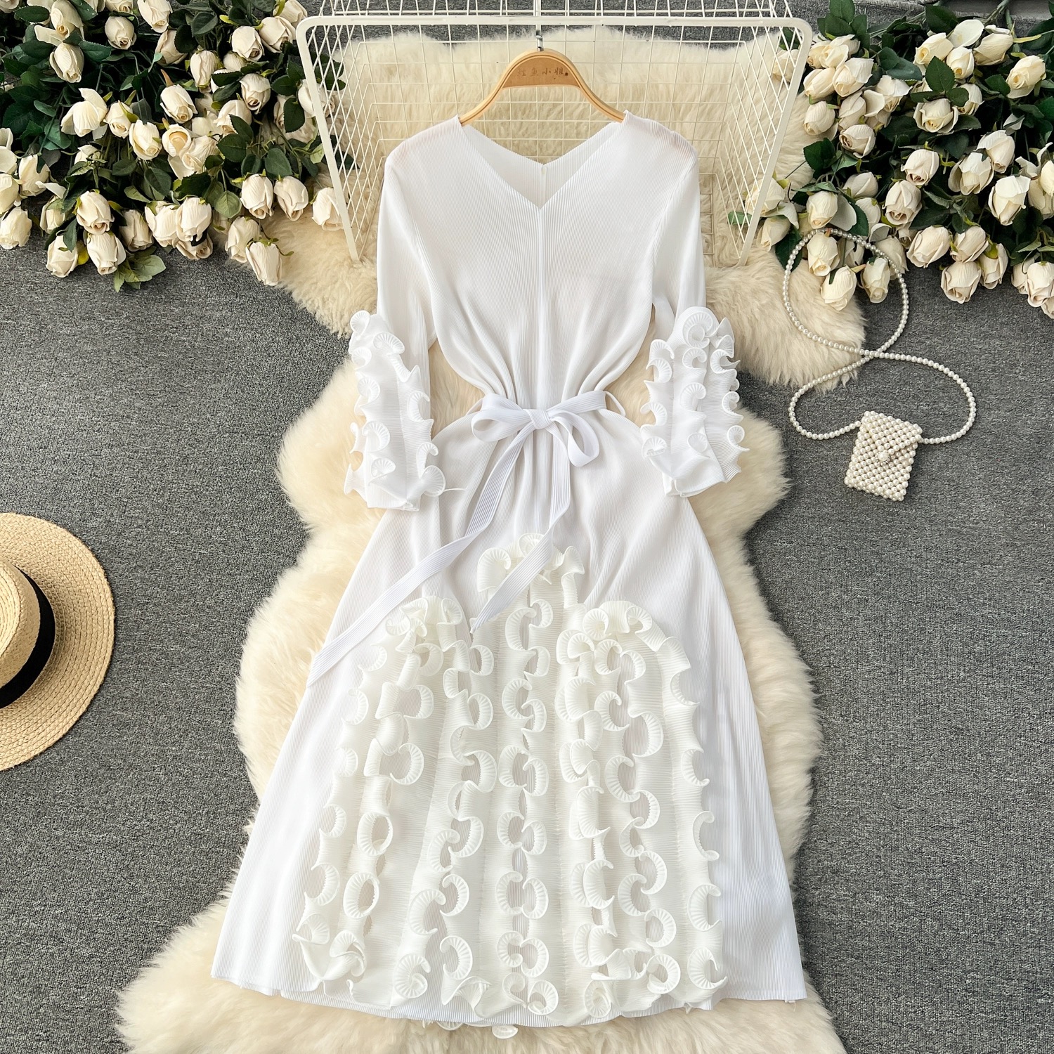 Meet me in Manhattan ruffle miyaki dress FD722 image
