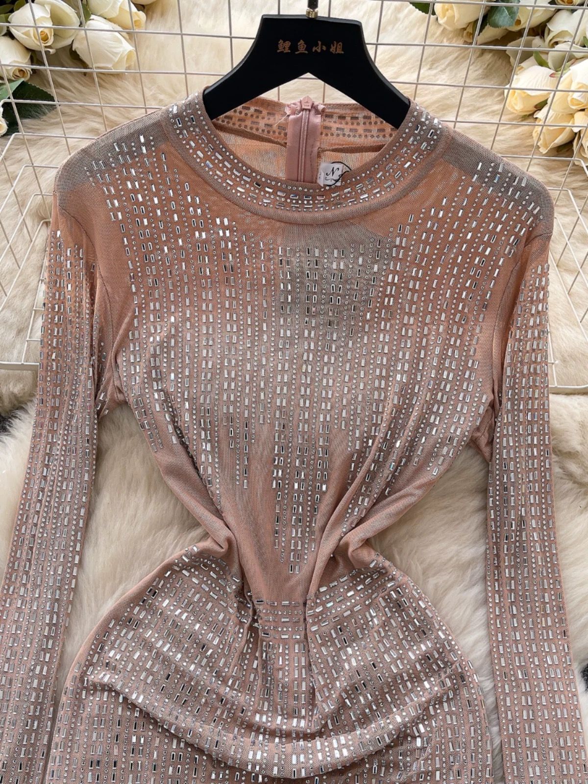 Back alley embellished dress FBC433 image