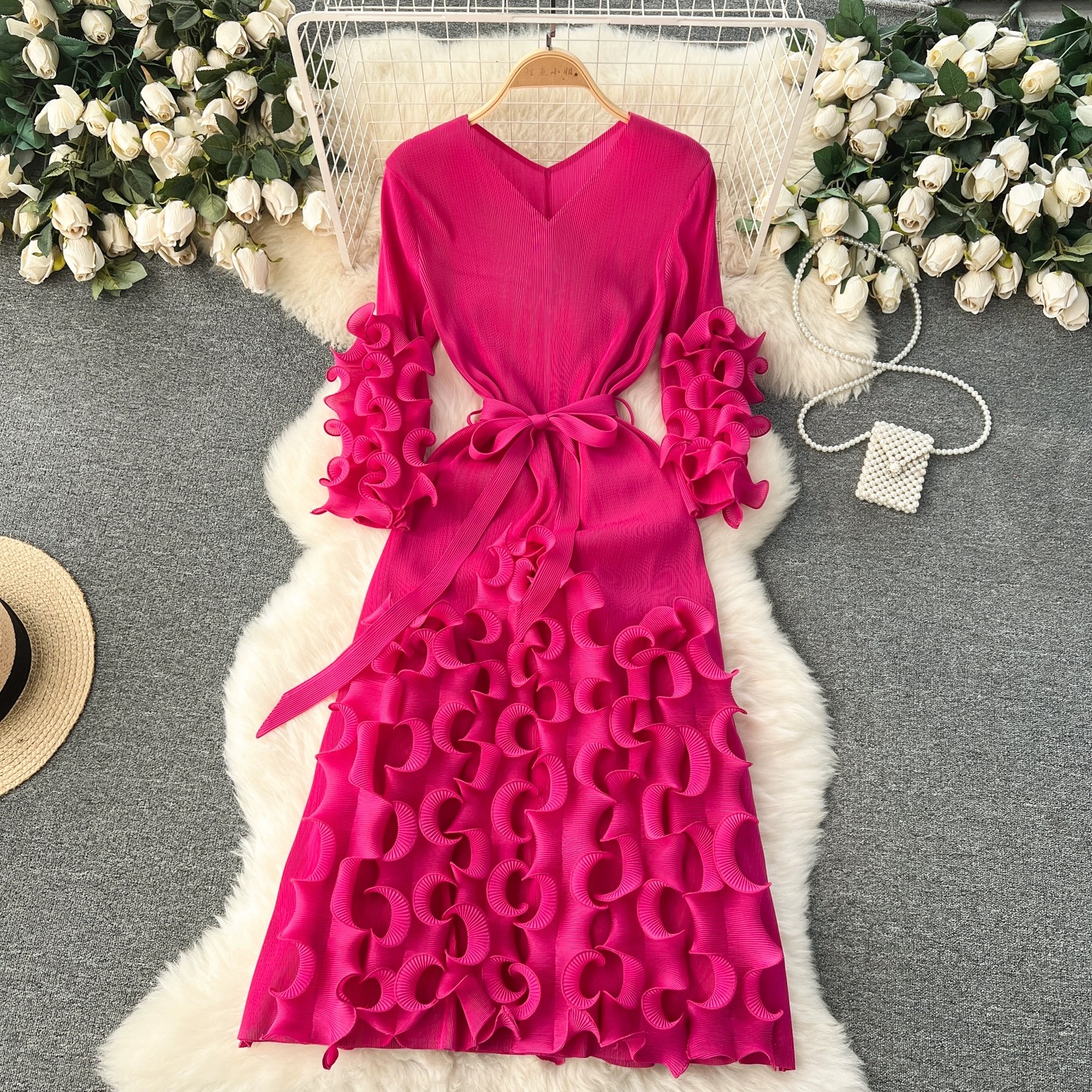 Meet me in Manhattan ruffle miyaki dress FD722 image