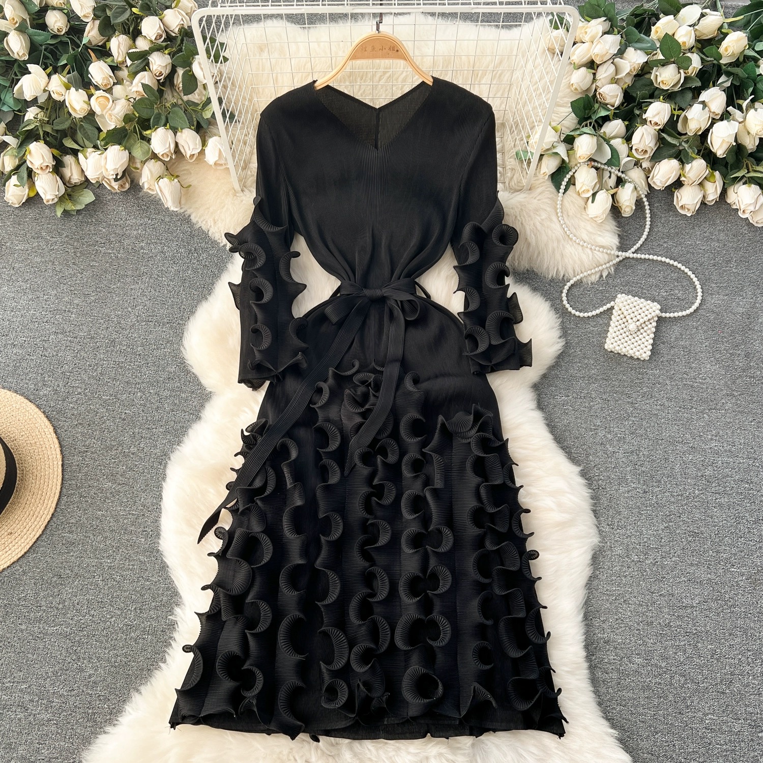 Meet me in Manhattan ruffle miyaki dress FD722 image