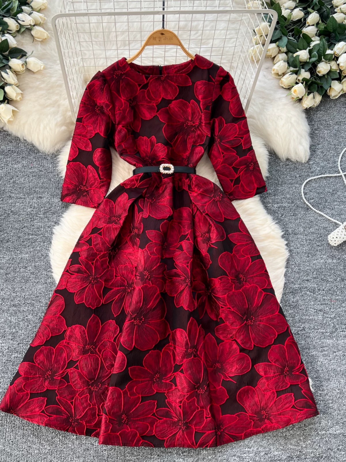 Dreaming in formal jacquard dress & belt FD1251 image
