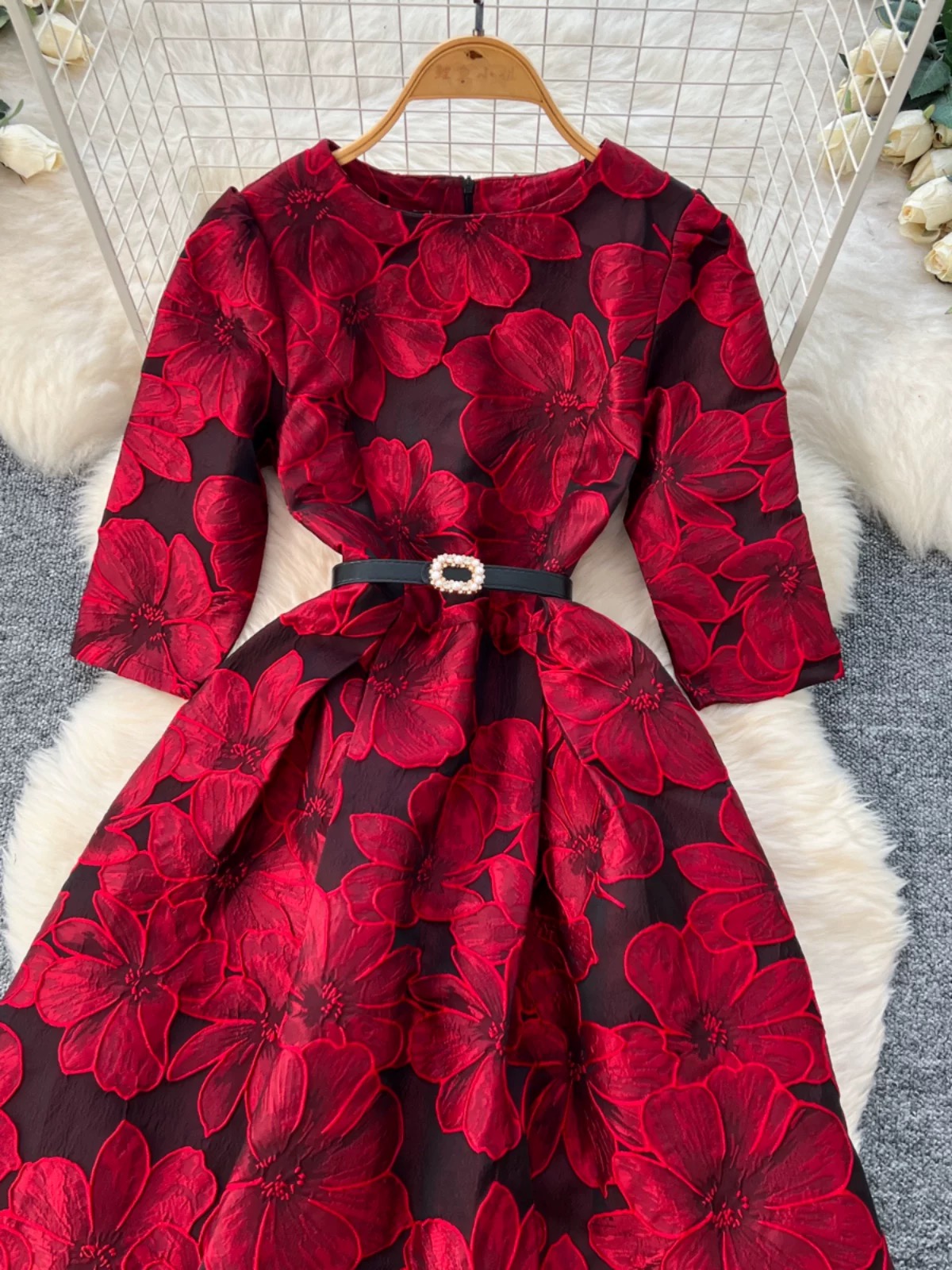 Dreaming in formal jacquard dress & belt FD1251 image